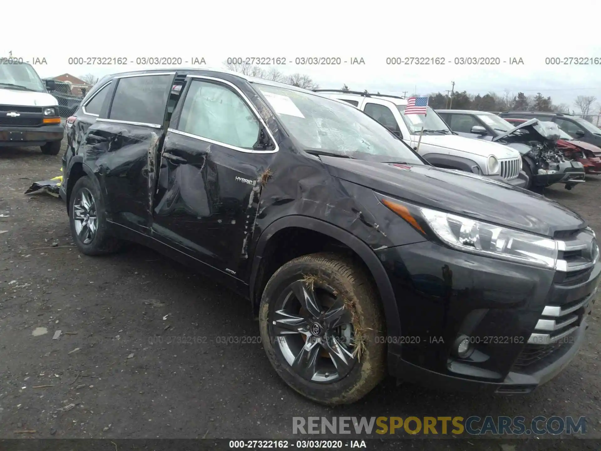 1 Photograph of a damaged car 5TDDGRFH1KS057841 TOYOTA HIGHLANDER 2019