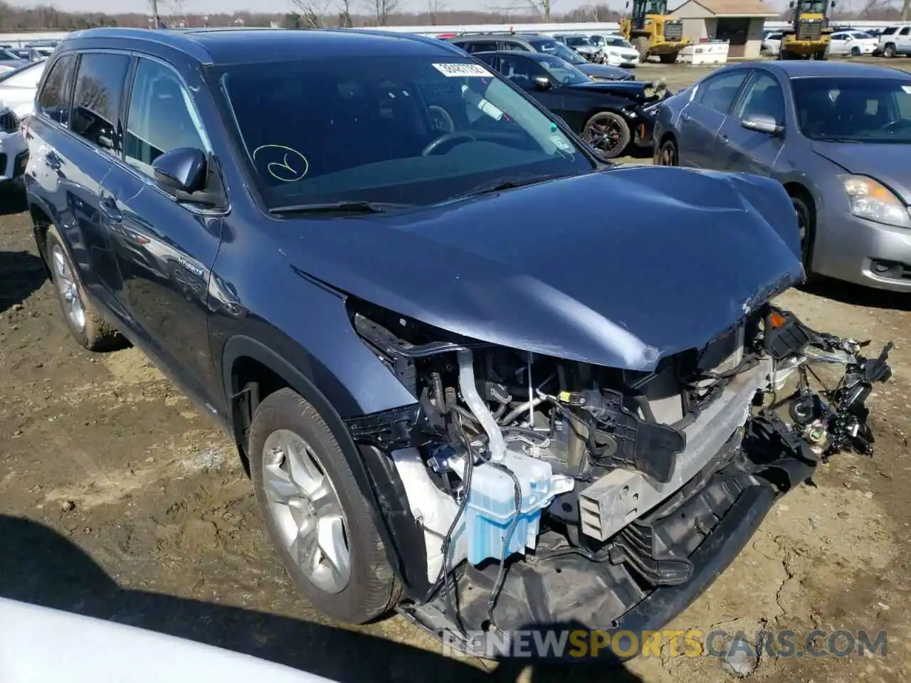 1 Photograph of a damaged car 5TDDGRFH1KS059914 TOYOTA HIGHLANDER 2019