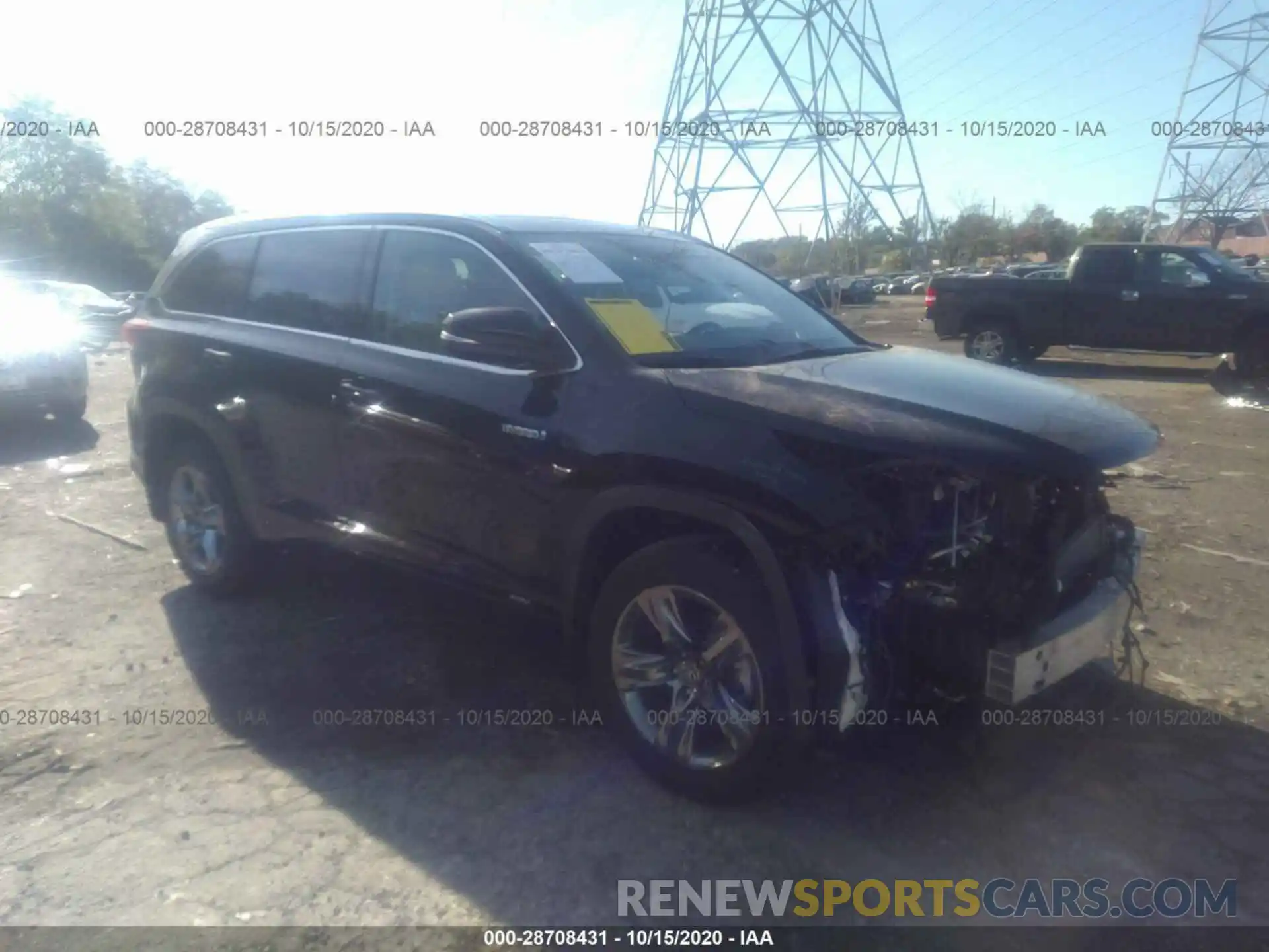 1 Photograph of a damaged car 5TDDGRFH1KS060996 TOYOTA HIGHLANDER 2019