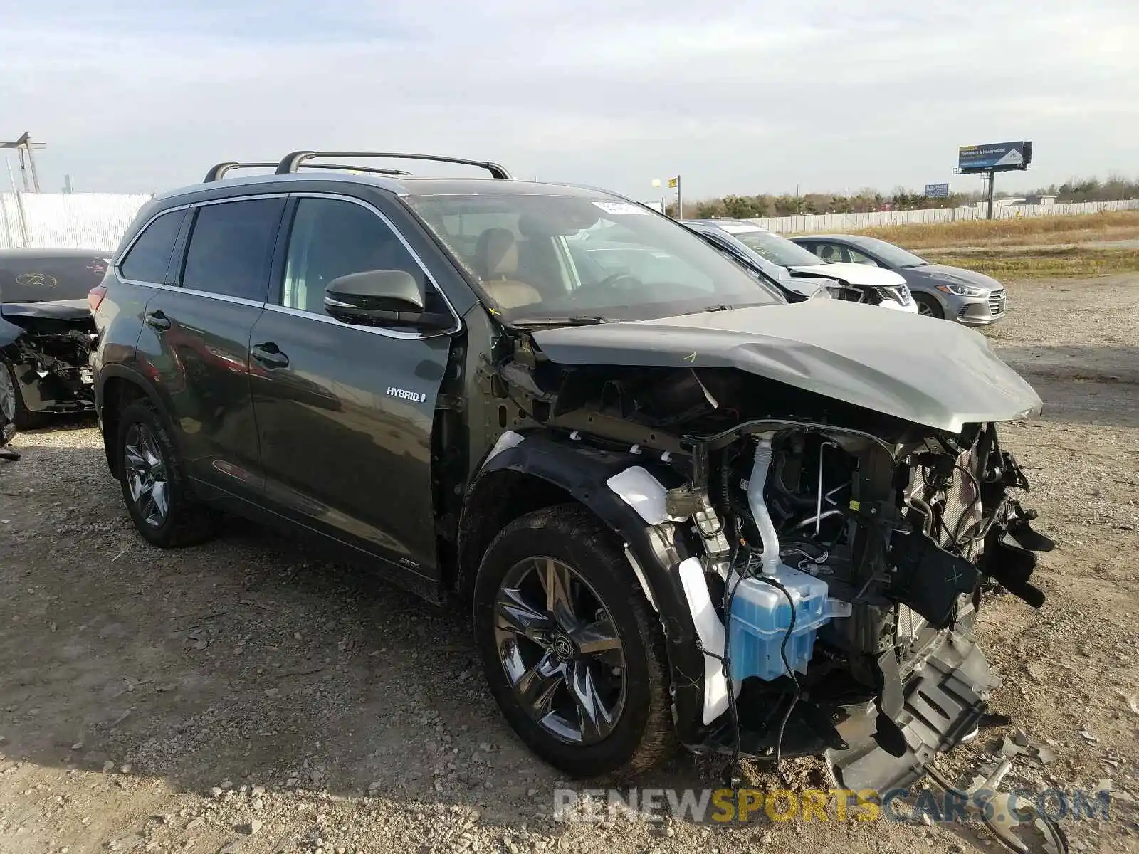 1 Photograph of a damaged car 5TDDGRFH1KS064272 TOYOTA HIGHLANDER 2019