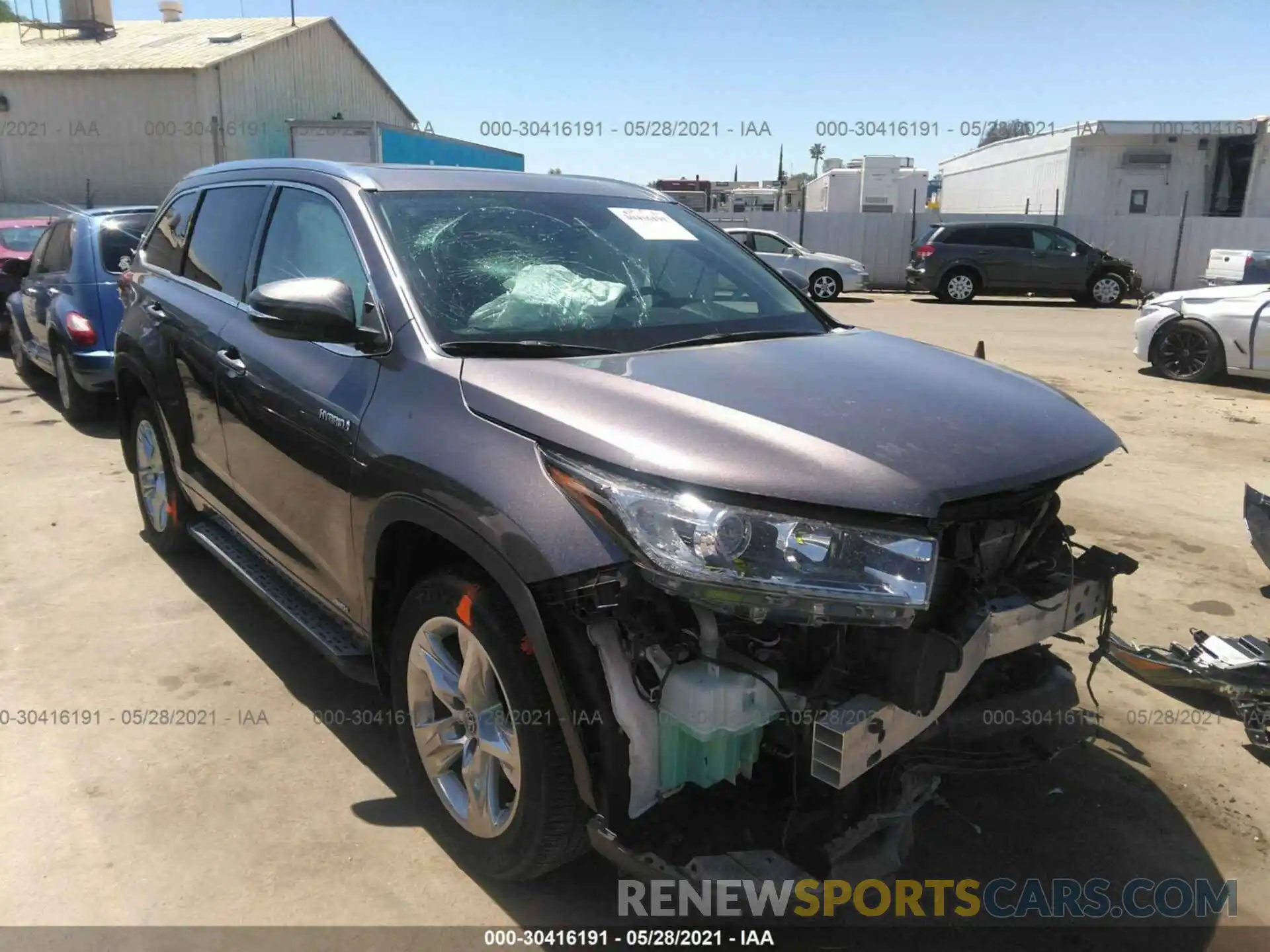 1 Photograph of a damaged car 5TDDGRFH2KS054088 TOYOTA HIGHLANDER 2019