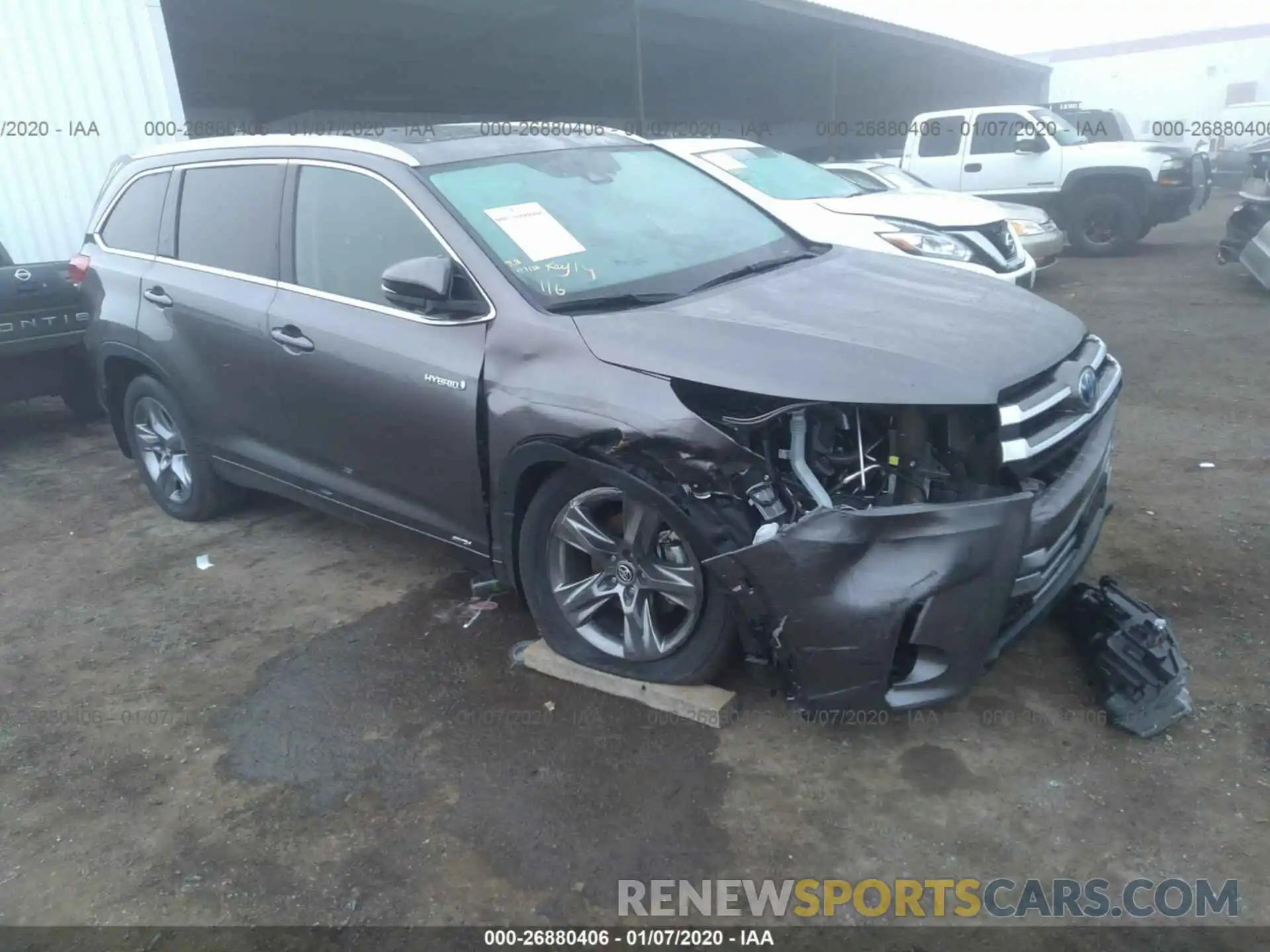 1 Photograph of a damaged car 5TDDGRFH2KS065625 TOYOTA HIGHLANDER 2019