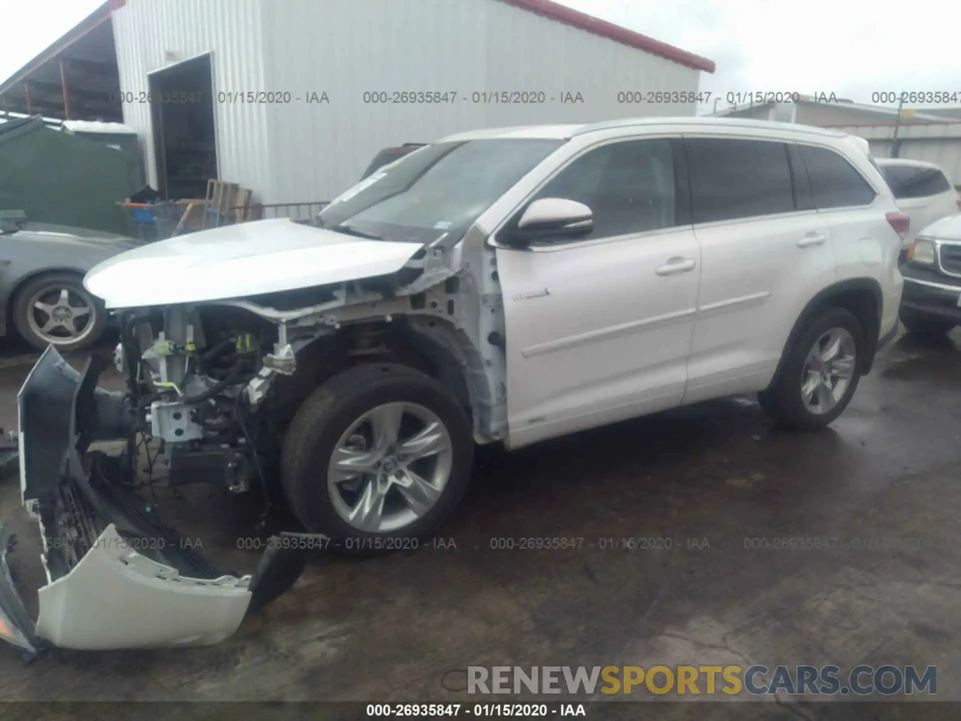 2 Photograph of a damaged car 5TDDGRFH4KS059129 TOYOTA HIGHLANDER 2019