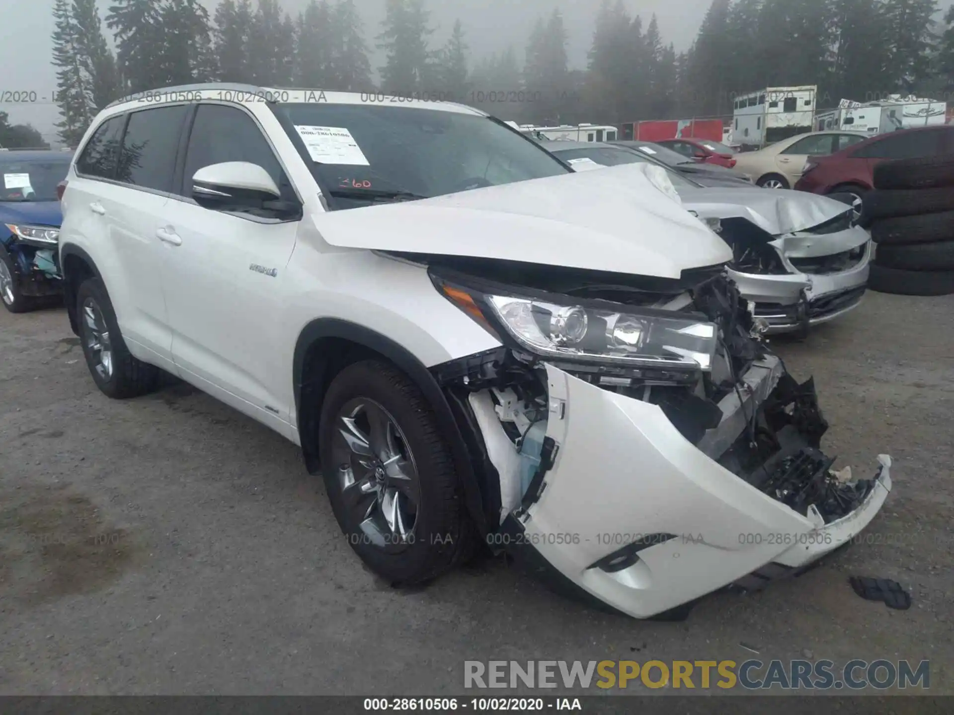 1 Photograph of a damaged car 5TDDGRFH4KS061611 TOYOTA HIGHLANDER 2019