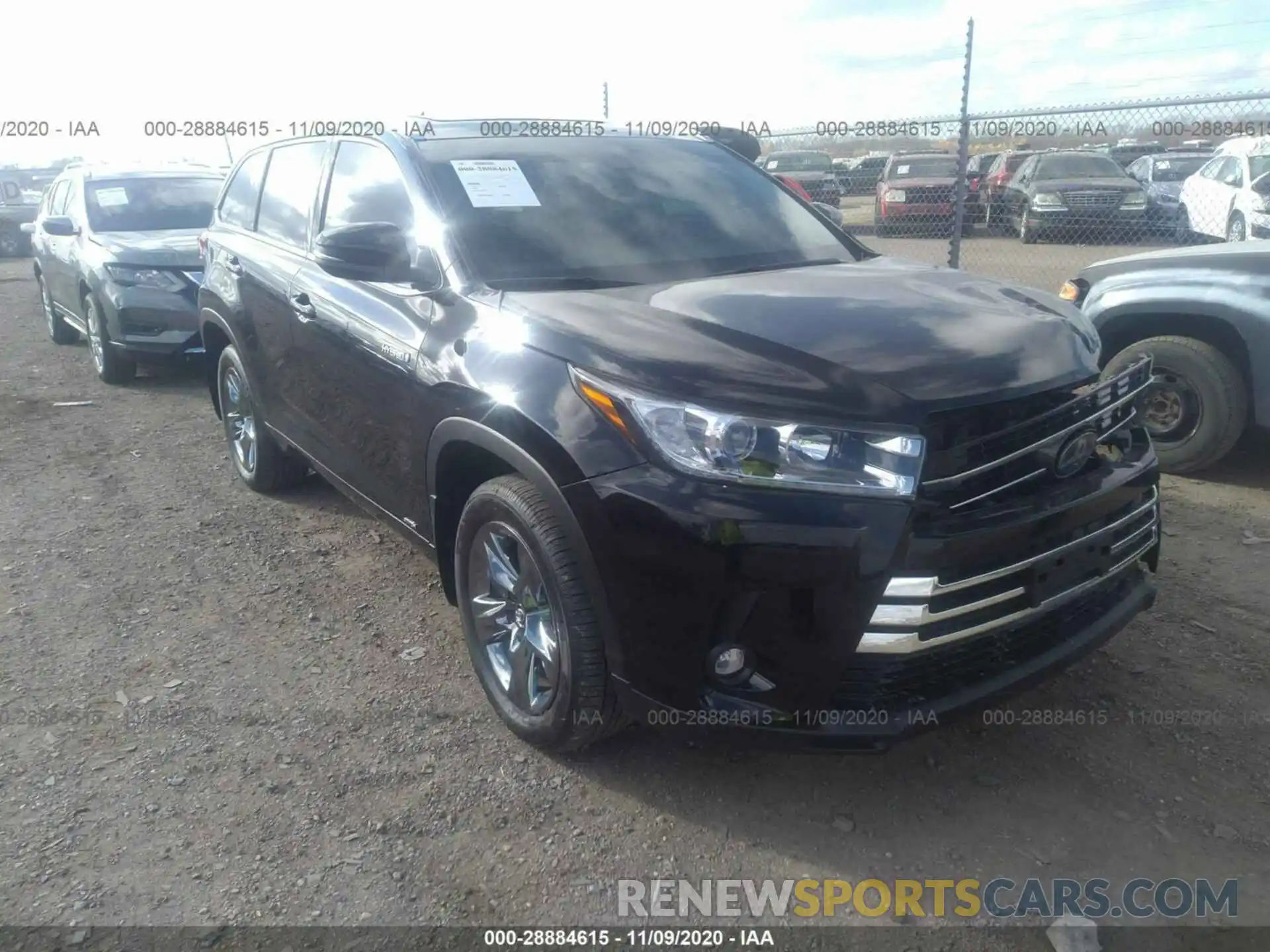 1 Photograph of a damaged car 5TDDGRFH4KS071393 TOYOTA HIGHLANDER 2019