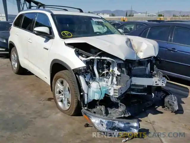 1 Photograph of a damaged car 5TDDGRFH5KS069538 TOYOTA HIGHLANDER 2019