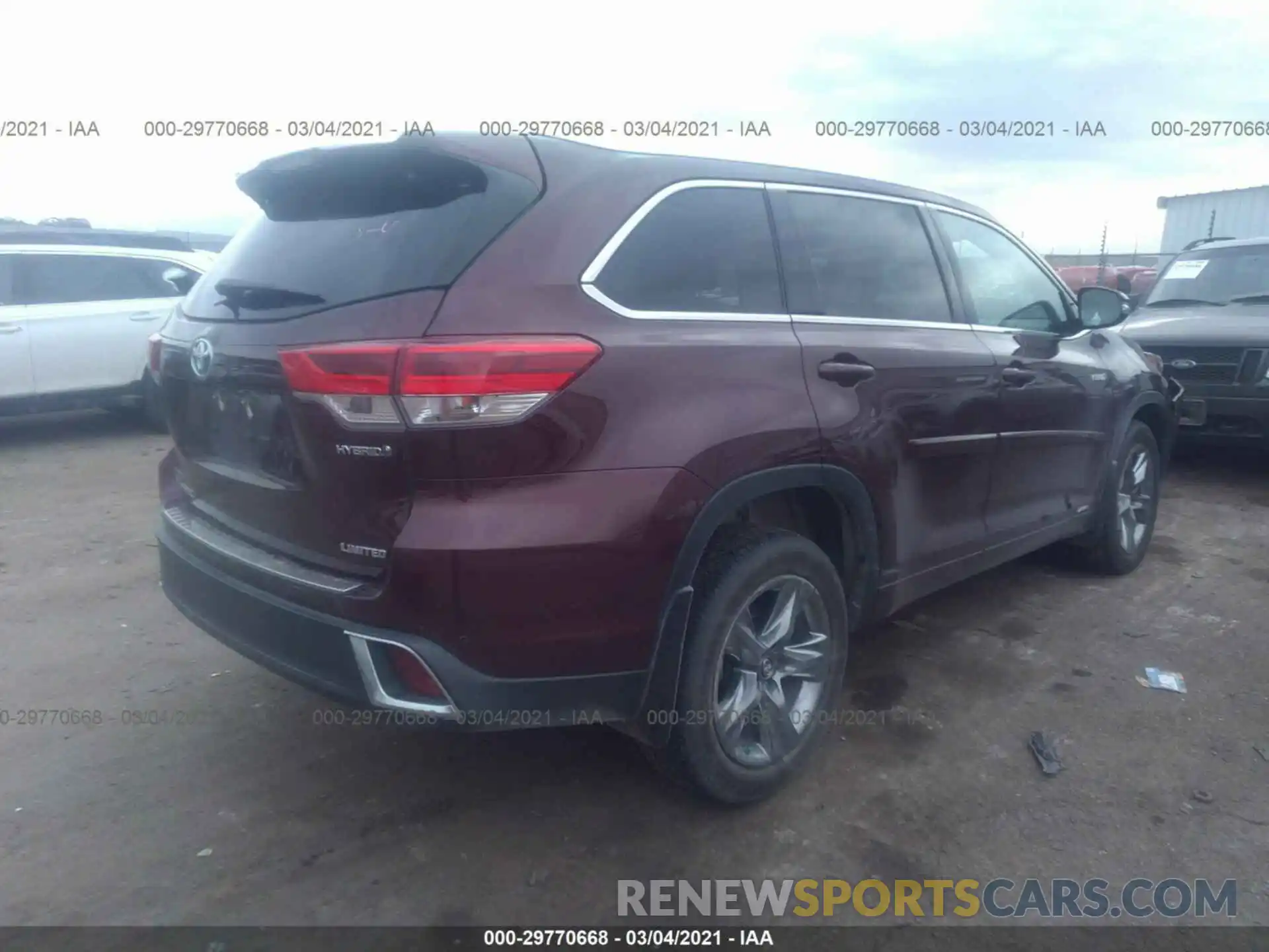 4 Фотография поврежденного автомобиля 5TDDGRFH6KS062565 TOYOTA HIGHLANDER 2019