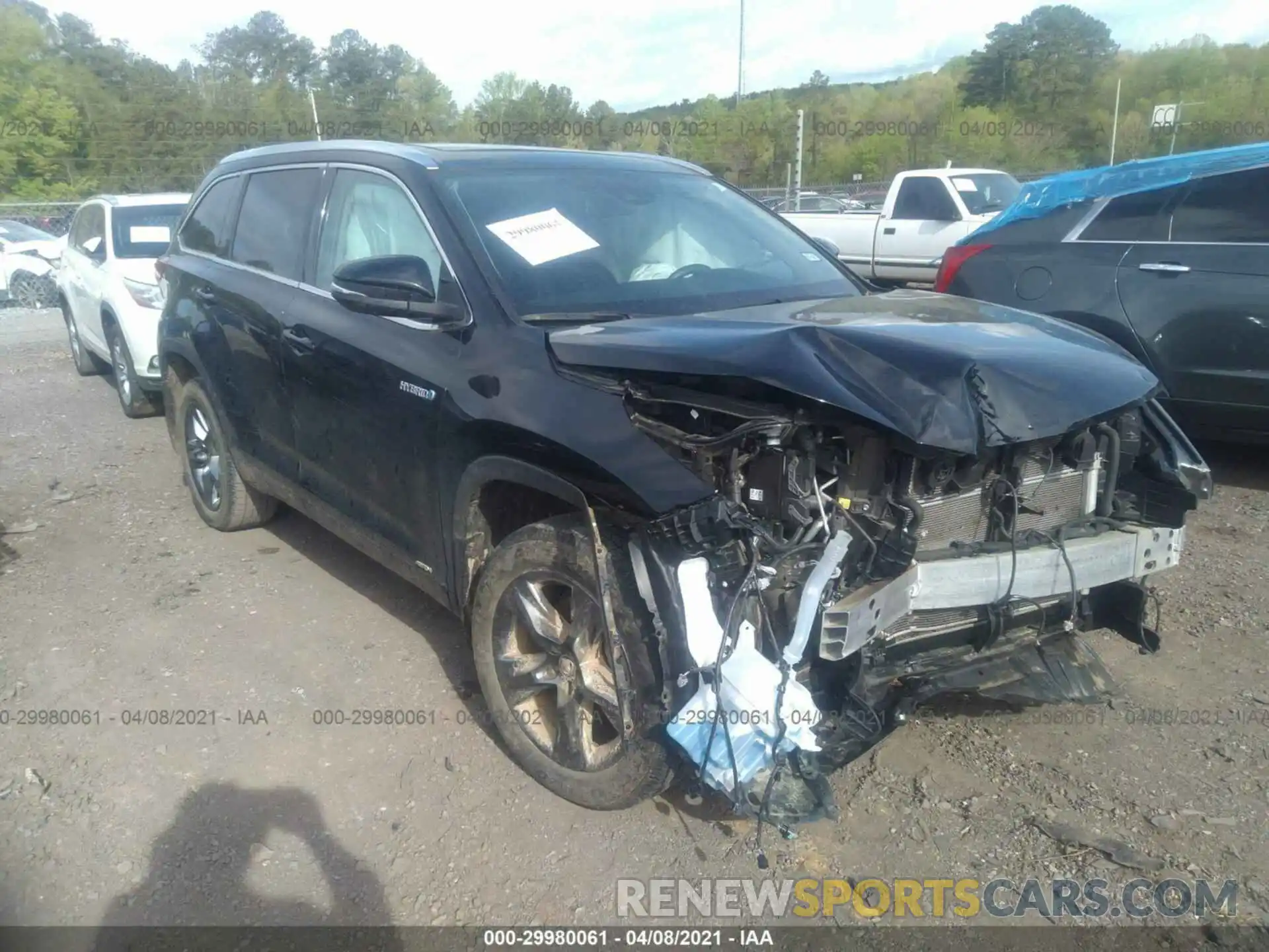 1 Photograph of a damaged car 5TDDGRFH7KS063868 TOYOTA HIGHLANDER 2019