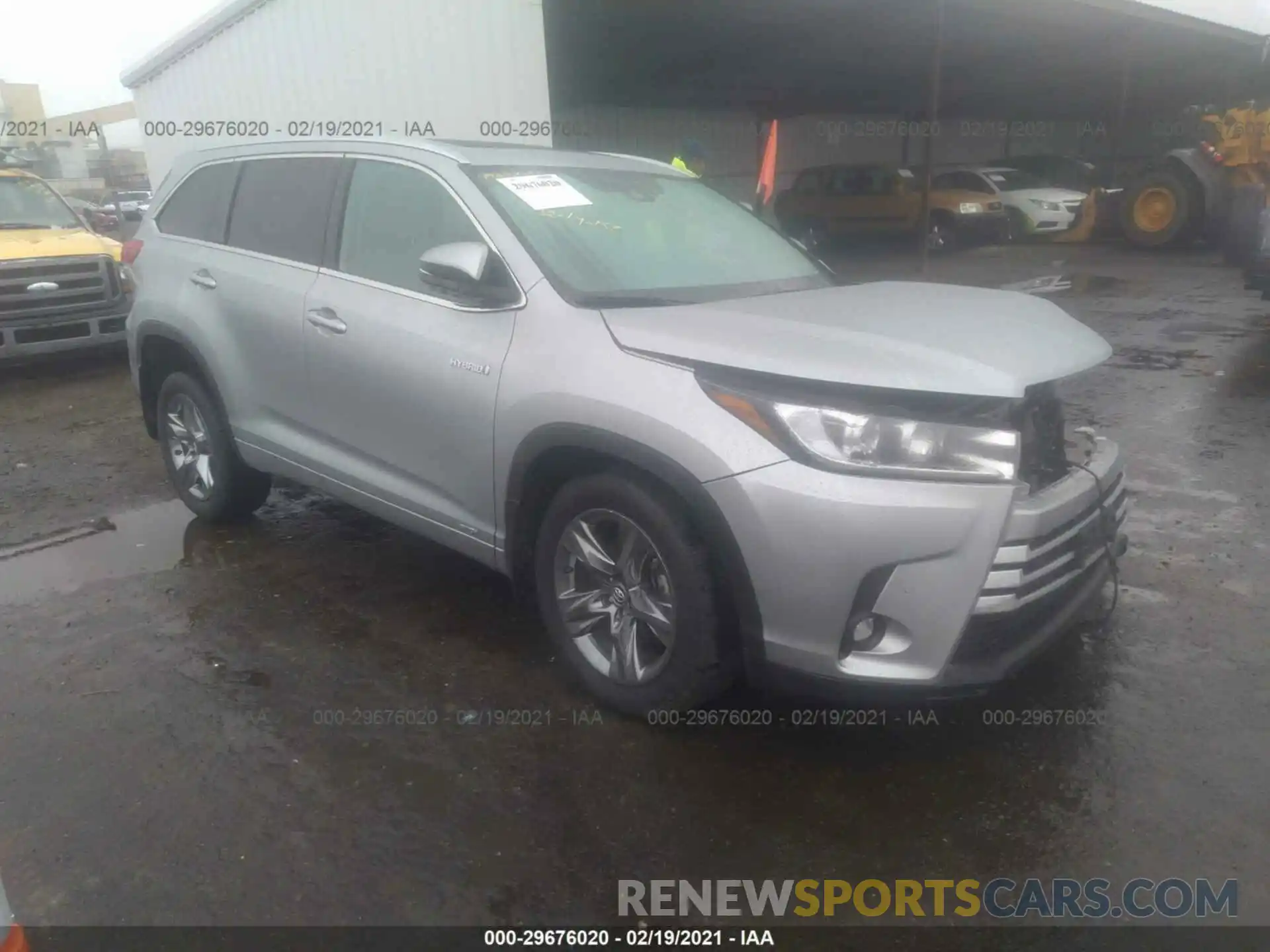 1 Photograph of a damaged car 5TDDGRFH7KS070271 TOYOTA HIGHLANDER 2019