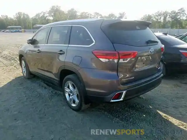 3 Photograph of a damaged car 5TDDGRFH9KS061460 TOYOTA HIGHLANDER 2019