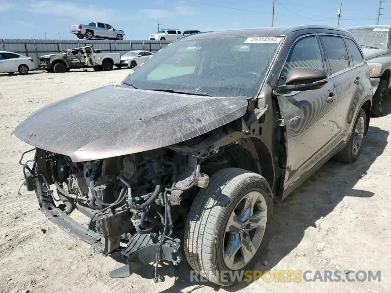1 Photograph of a damaged car 5TDDGRFHXKS055232 TOYOTA HIGHLANDER 2019