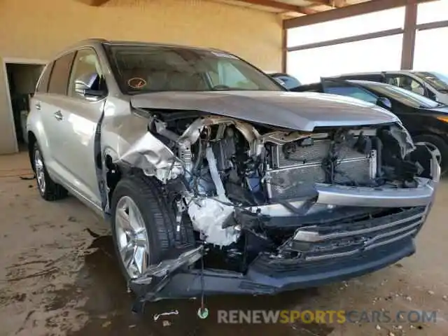 1 Photograph of a damaged car 5TDDGRFHXKS060074 TOYOTA HIGHLANDER 2019