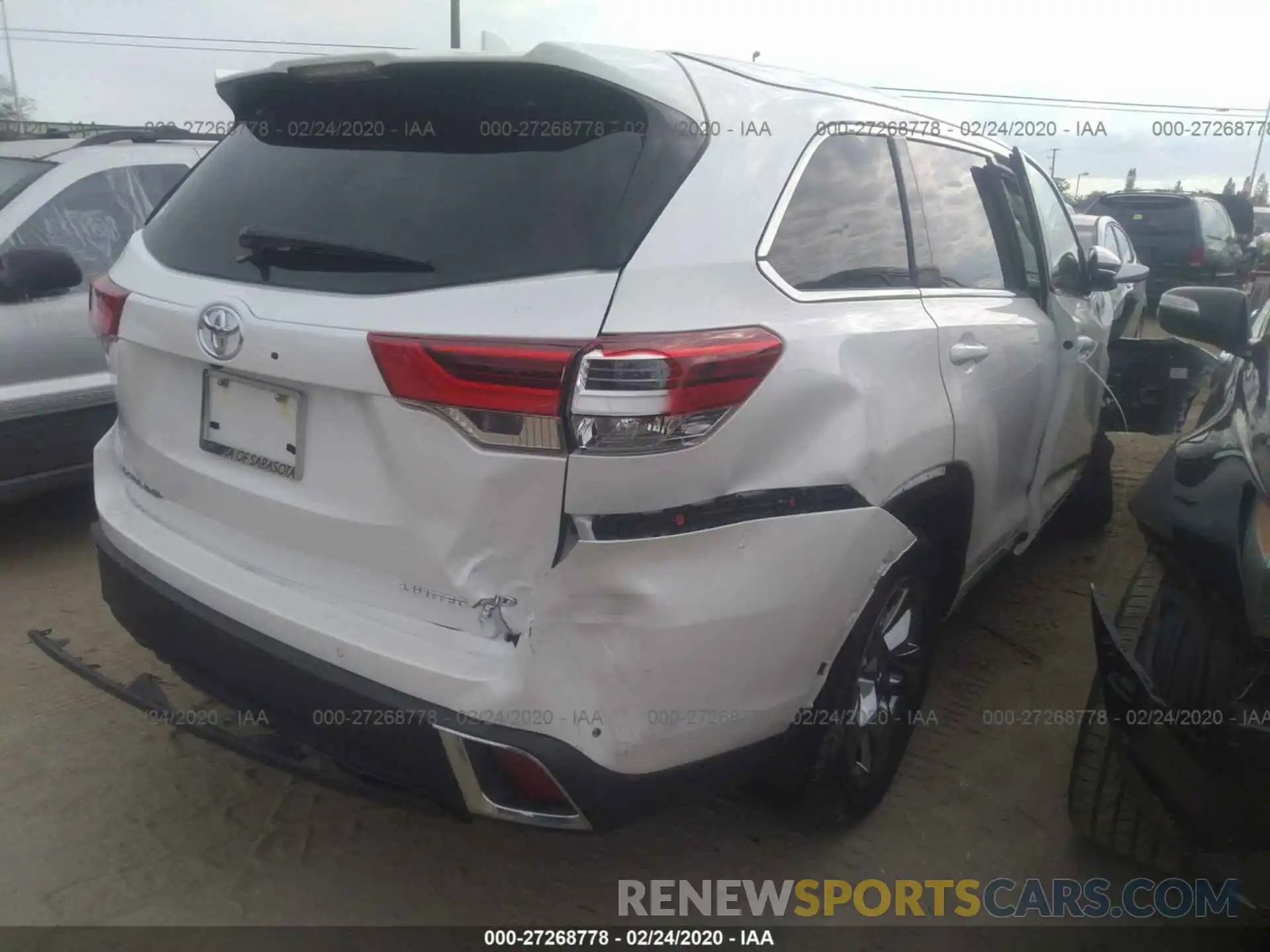 4 Фотография поврежденного автомобиля 5TDDZRFH0KS707172 TOYOTA HIGHLANDER 2019