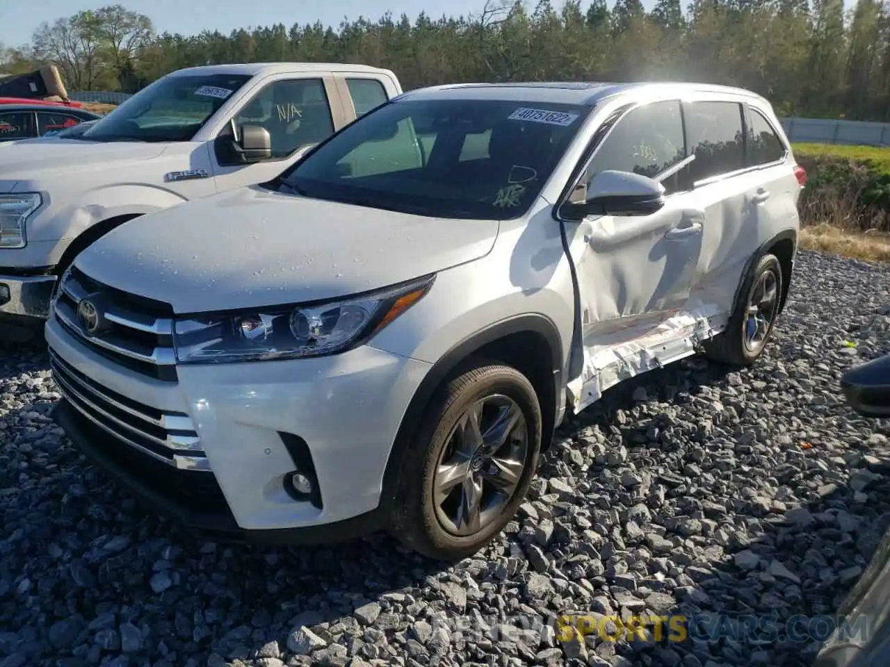 2 Photograph of a damaged car 5TDDZRFH0KS927976 TOYOTA HIGHLANDER 2019