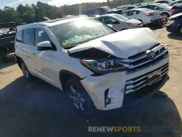 1 Photograph of a damaged car 5TDDZRFH1KS711408 TOYOTA HIGHLANDER 2019