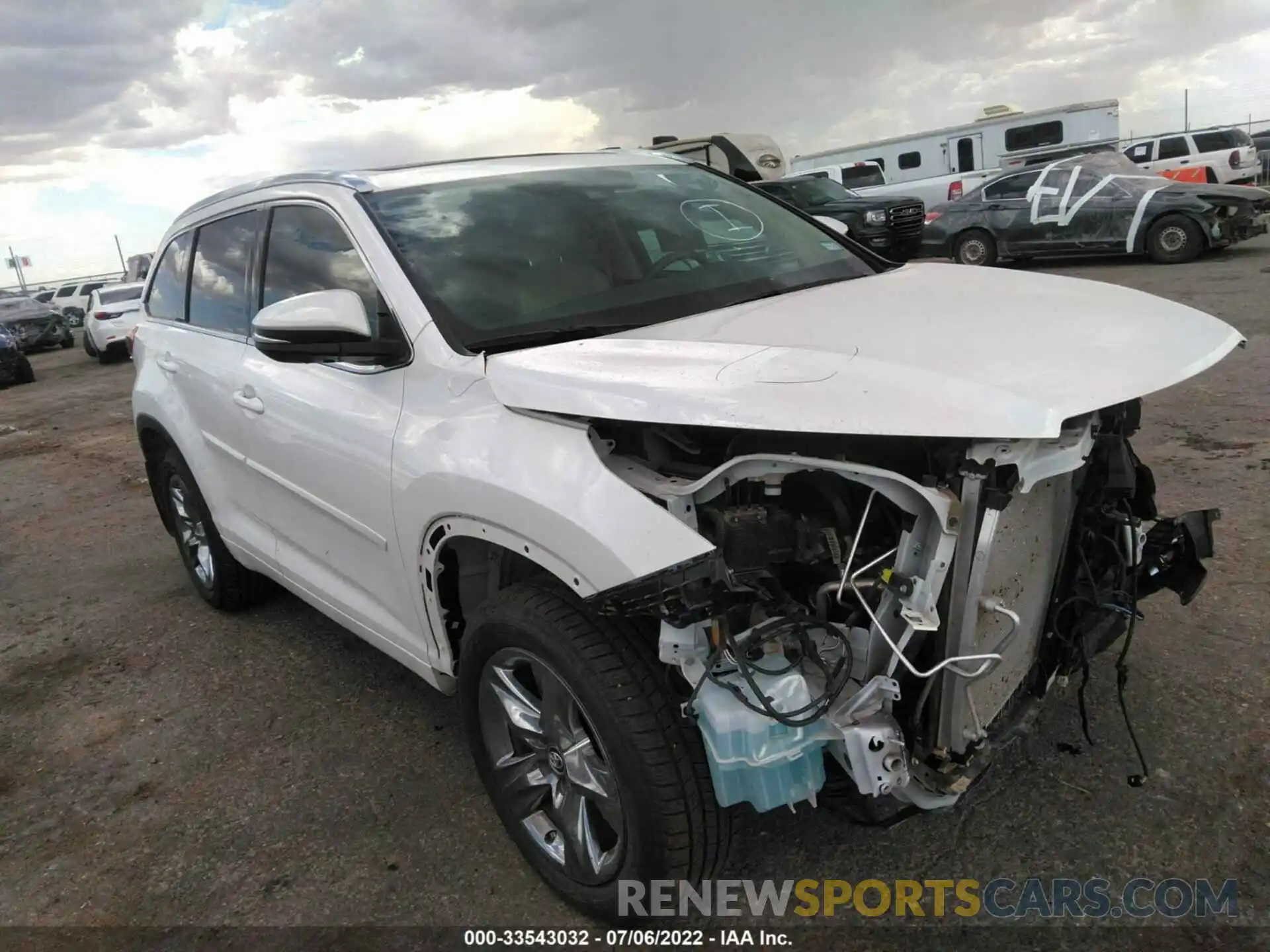 1 Photograph of a damaged car 5TDDZRFH1KS733442 TOYOTA HIGHLANDER 2019