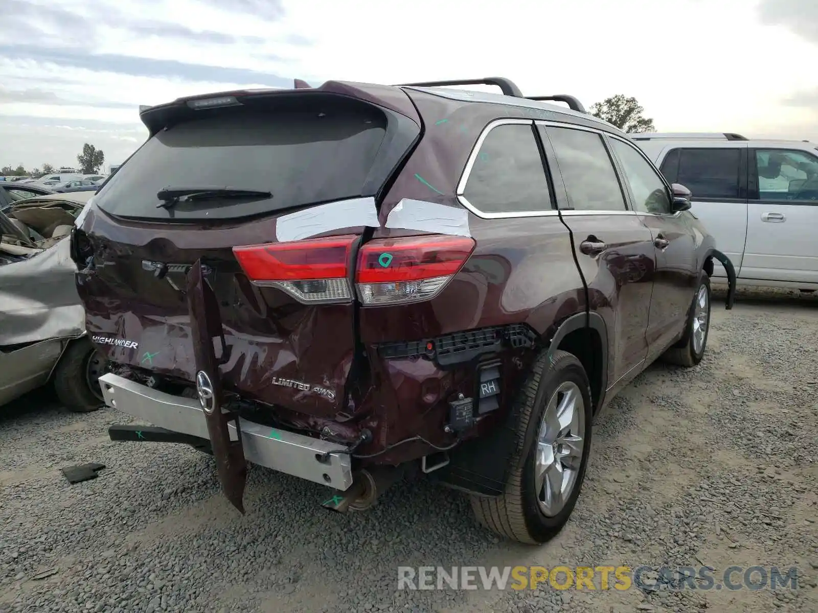 4 Фотография поврежденного автомобиля 5TDDZRFH1KS740259 TOYOTA HIGHLANDER 2019