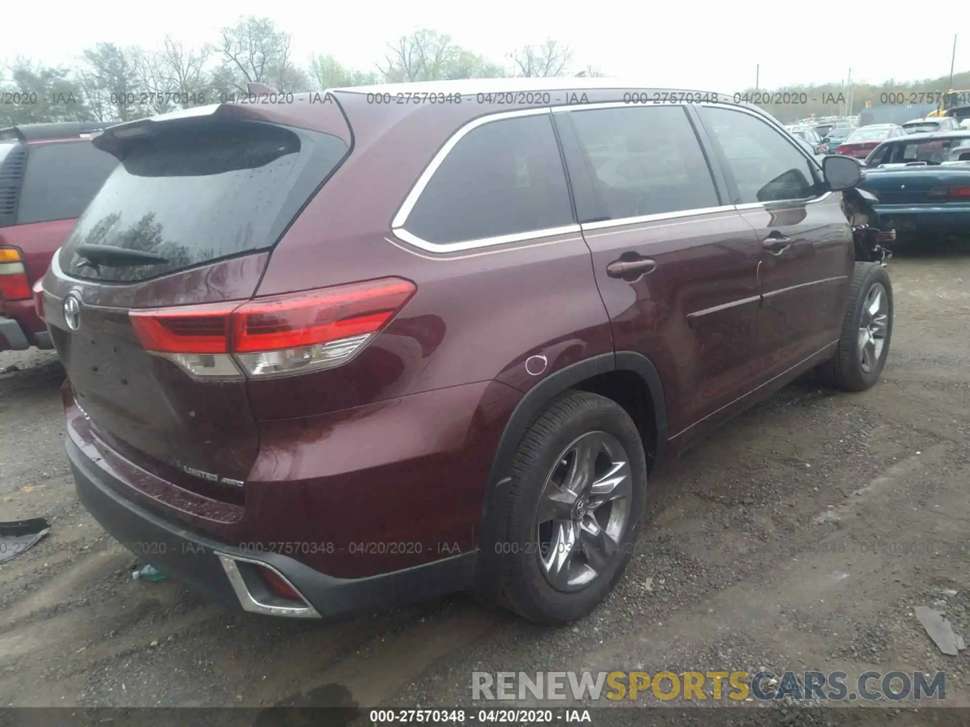 4 Фотография поврежденного автомобиля 5TDDZRFH1KS957987 TOYOTA HIGHLANDER 2019