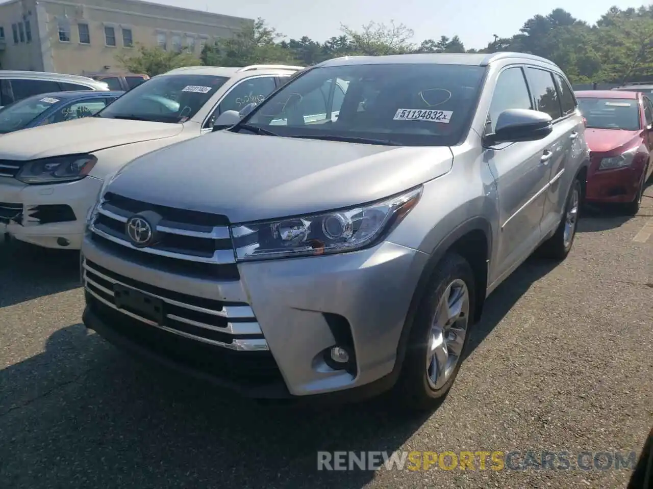 2 Photograph of a damaged car 5TDDZRFH2KS705357 TOYOTA HIGHLANDER 2019