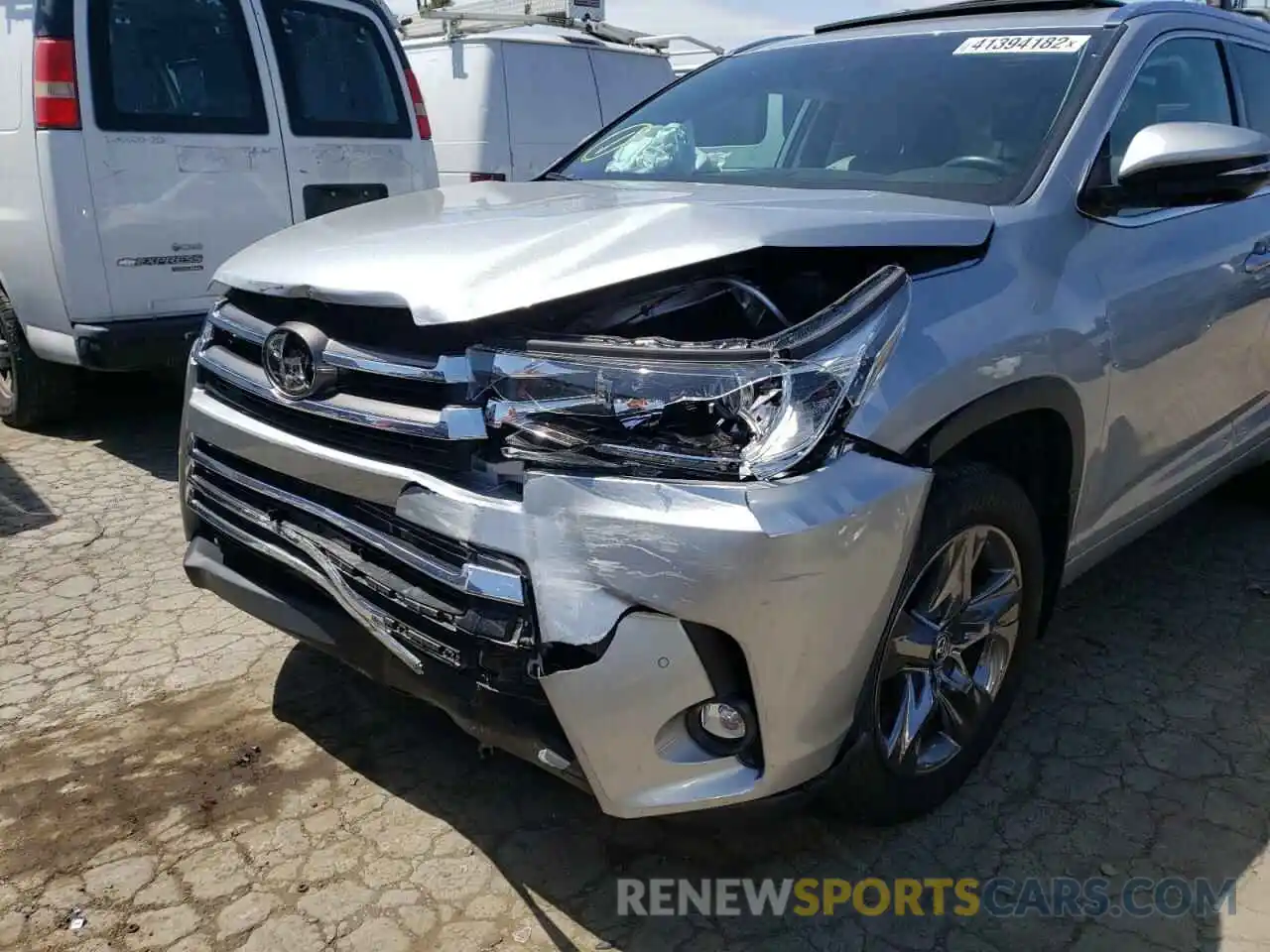 9 Photograph of a damaged car 5TDDZRFH2KS707528 TOYOTA HIGHLANDER 2019