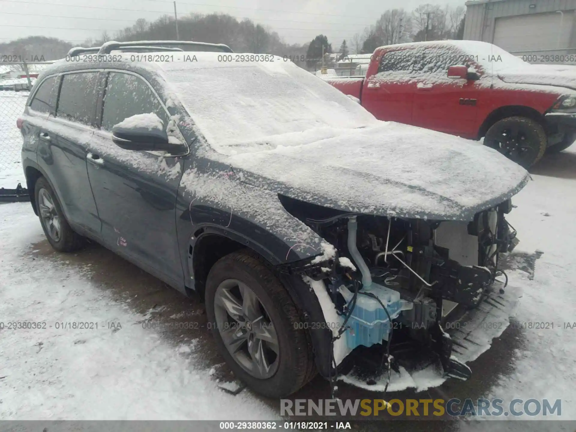 1 Photograph of a damaged car 5TDDZRFH2KS734468 TOYOTA HIGHLANDER 2019