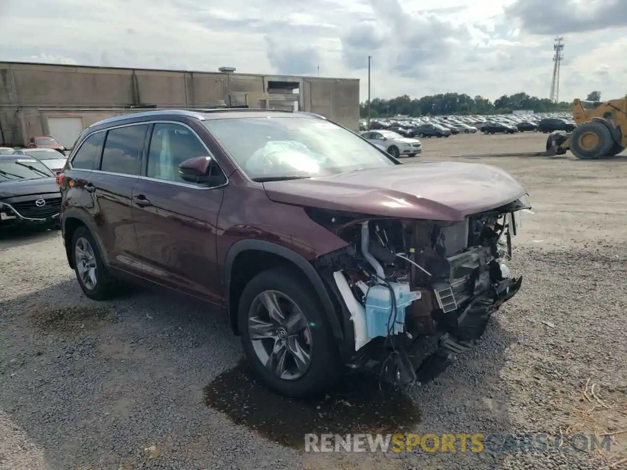 1 Photograph of a damaged car 5TDDZRFH2KS997074 TOYOTA HIGHLANDER 2019