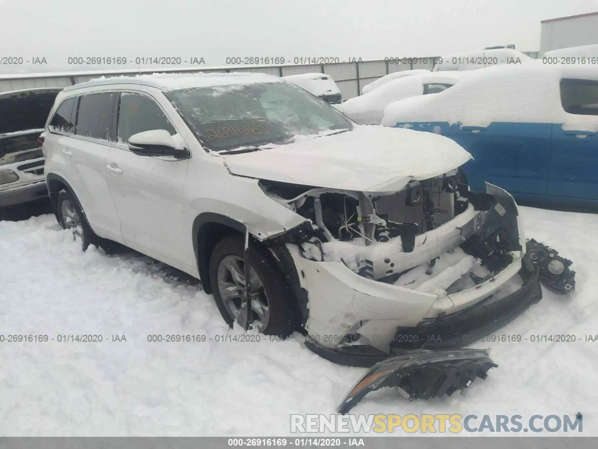 1 Photograph of a damaged car 5TDDZRFH2KS999732 TOYOTA HIGHLANDER 2019