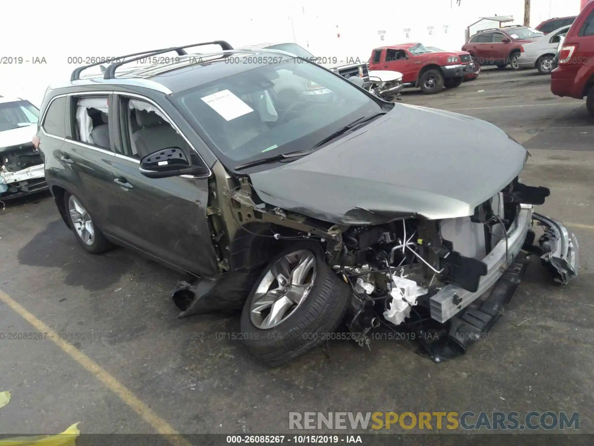 1 Photograph of a damaged car 5TDDZRFH3KS924778 TOYOTA HIGHLANDER 2019