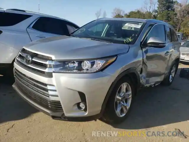 2 Photograph of a damaged car 5TDDZRFH3KS957523 TOYOTA HIGHLANDER 2019