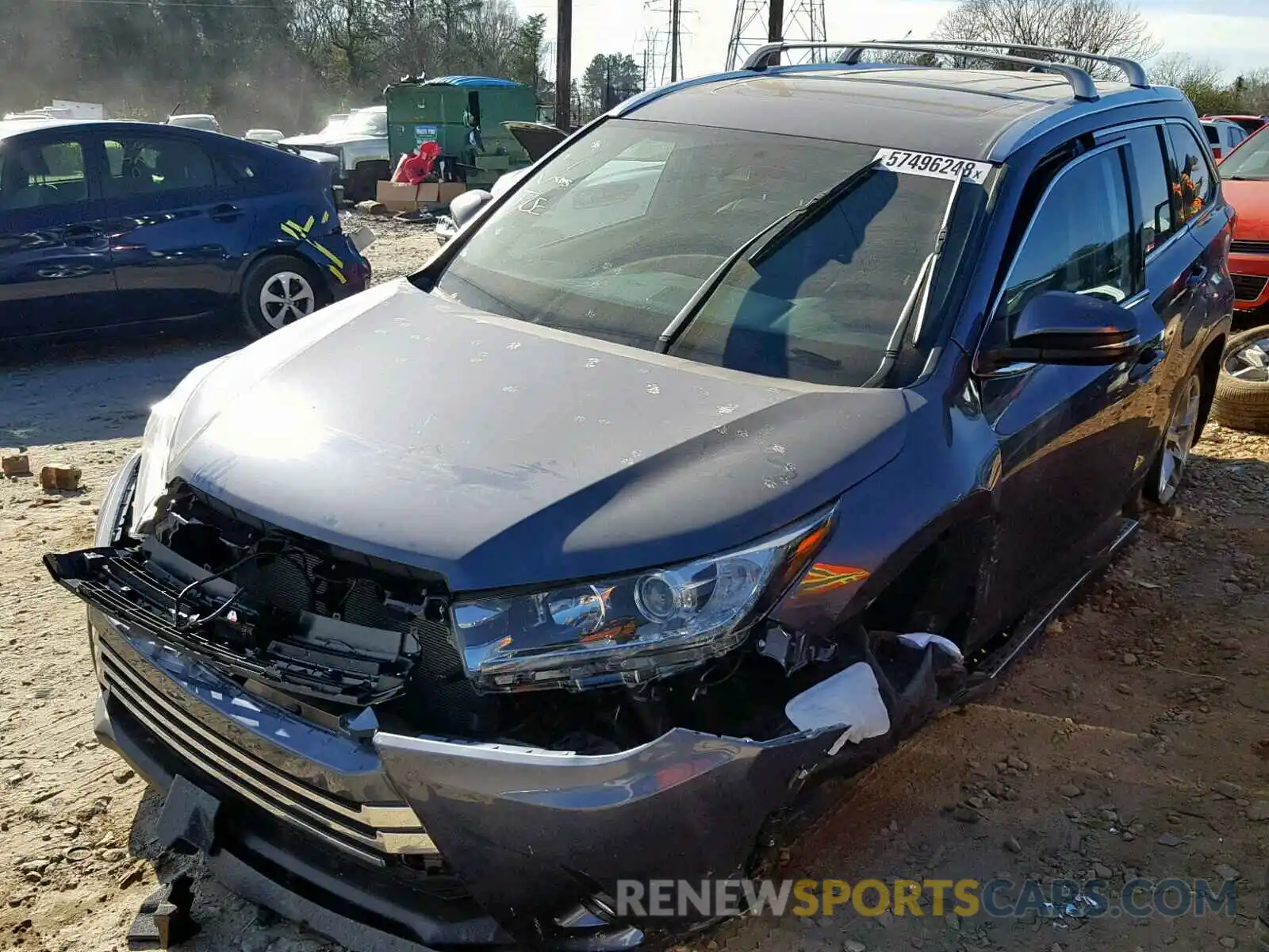 2 Photograph of a damaged car 5TDDZRFH4KS916401 TOYOTA HIGHLANDER 2019