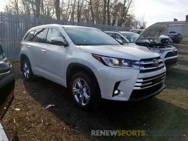 1 Photograph of a damaged car 5TDDZRFH4KS927589 TOYOTA HIGHLANDER 2019