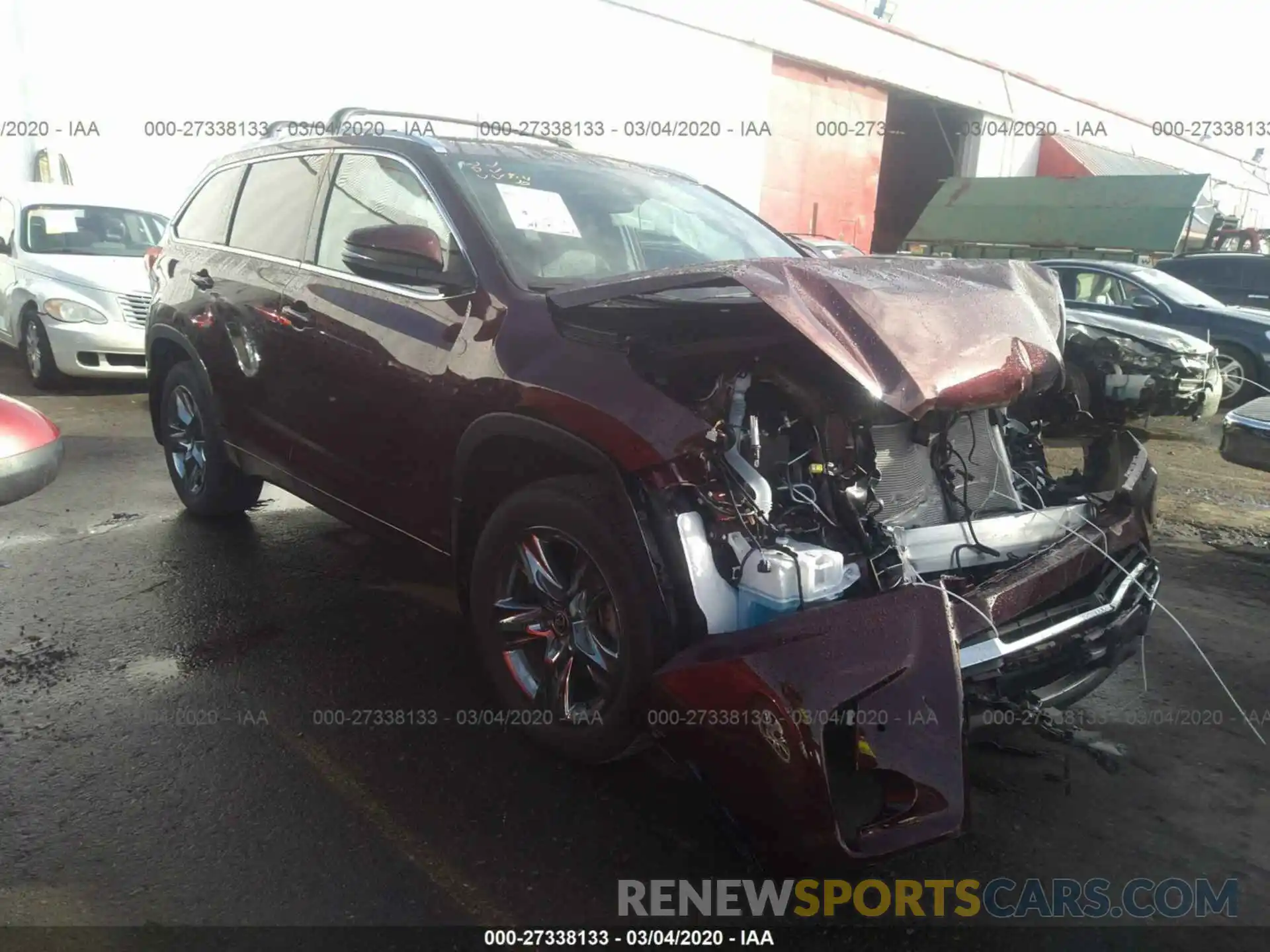 1 Photograph of a damaged car 5TDDZRFH5KS742502 TOYOTA HIGHLANDER 2019