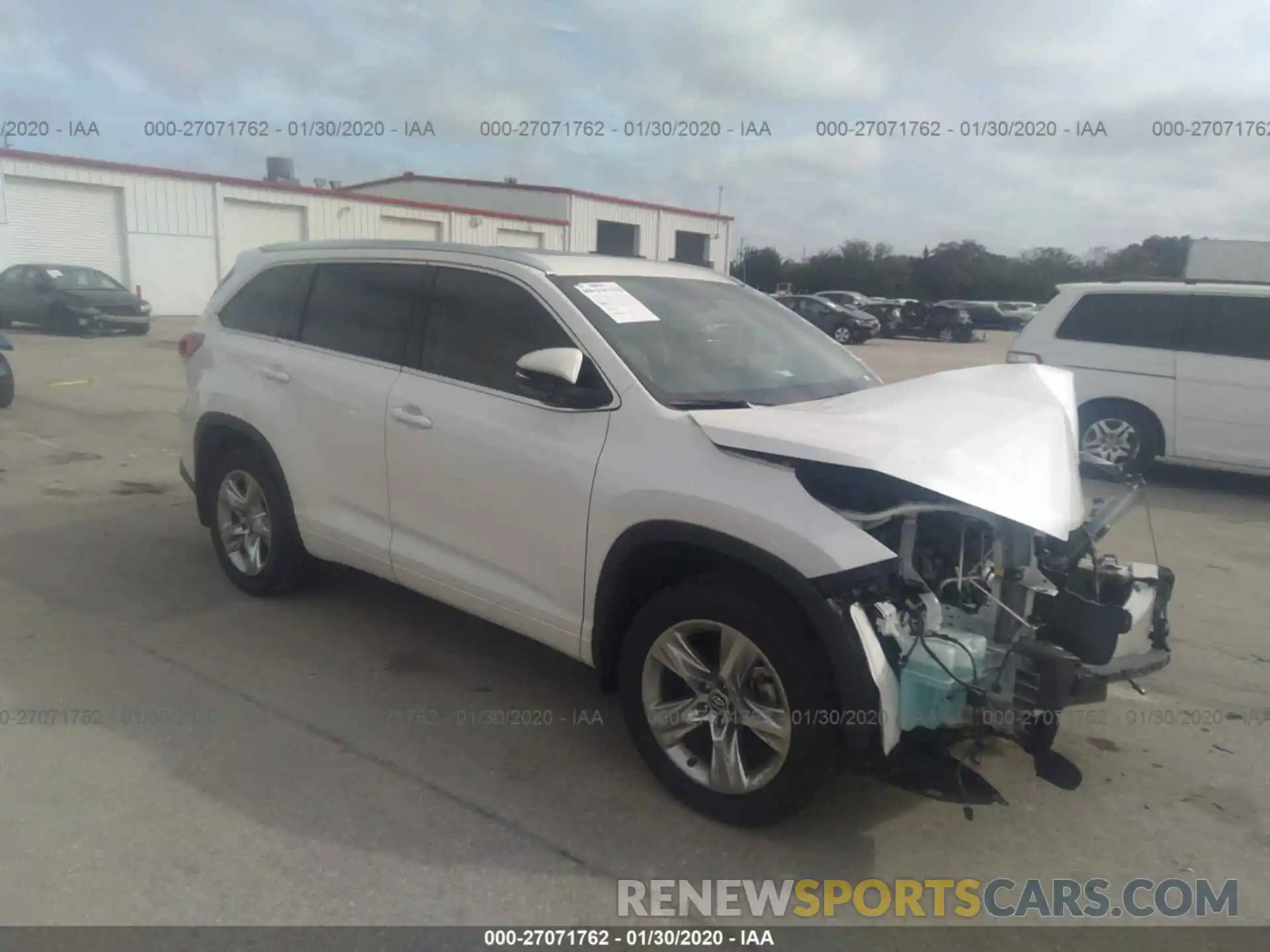 1 Photograph of a damaged car 5TDDZRFH6KS712487 TOYOTA HIGHLANDER 2019