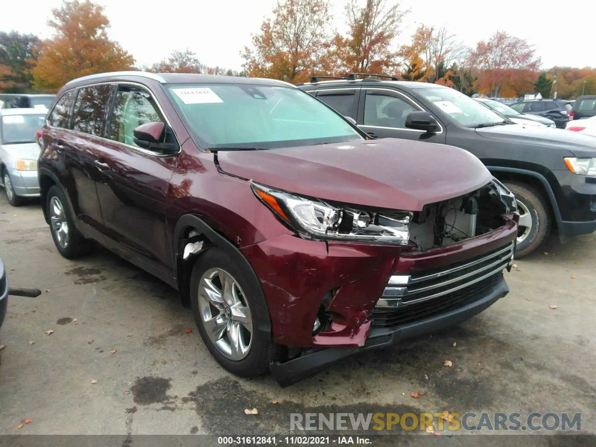 1 Photograph of a damaged car 5TDDZRFH6KS931093 TOYOTA HIGHLANDER 2019