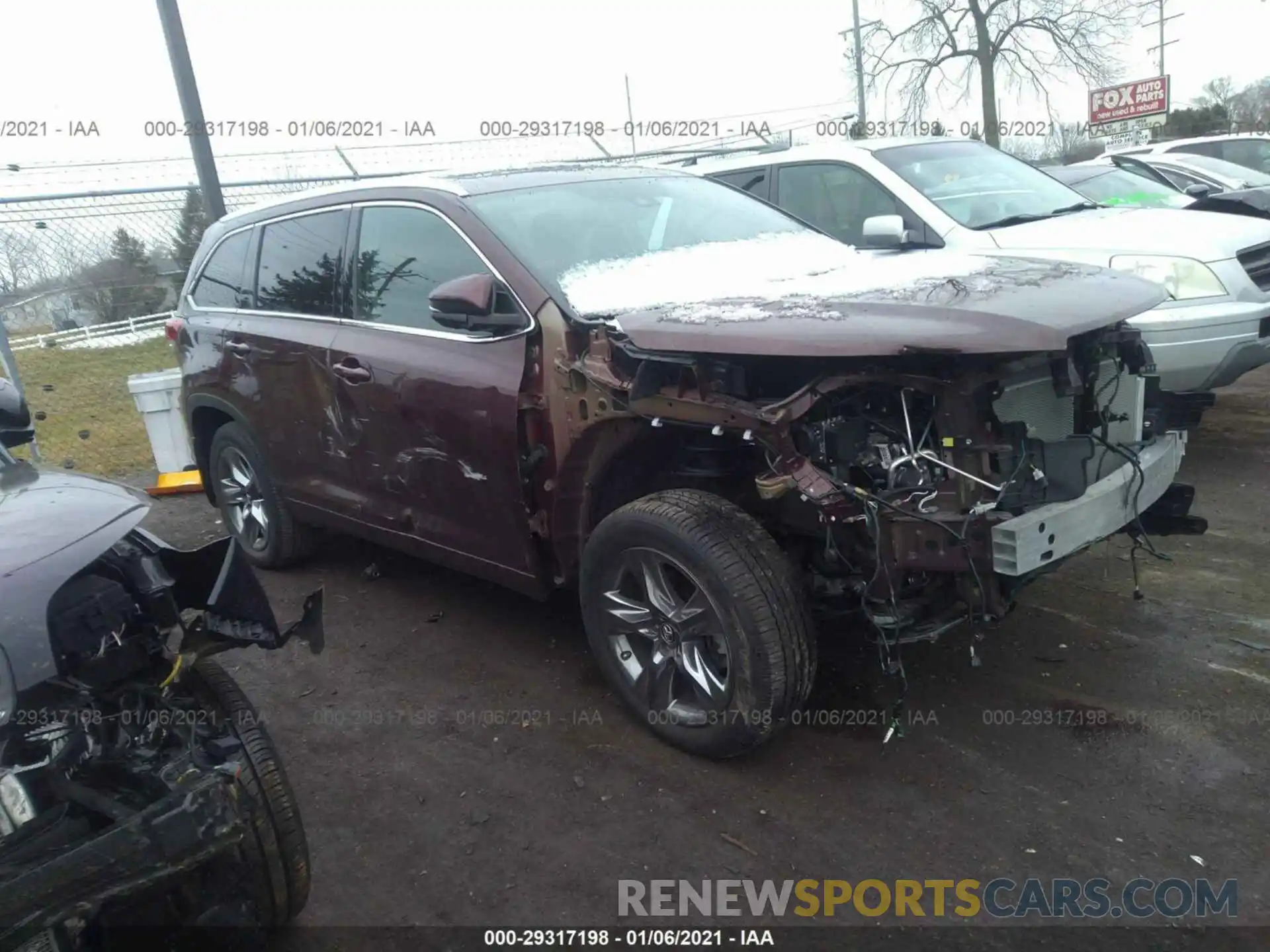 1 Photograph of a damaged car 5TDDZRFH7KS715317 TOYOTA HIGHLANDER 2019