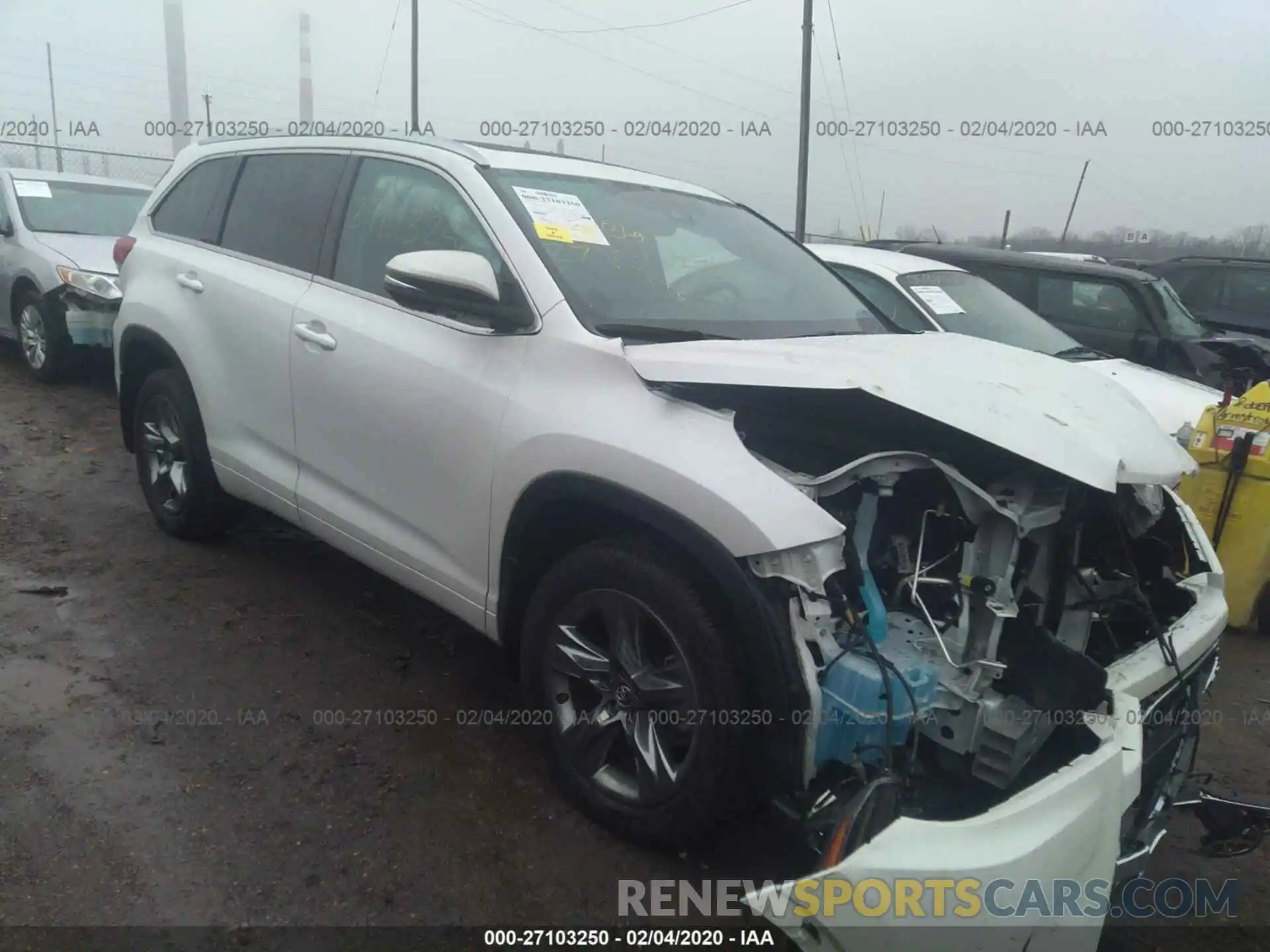 1 Photograph of a damaged car 5TDDZRFH7KS938344 TOYOTA HIGHLANDER 2019