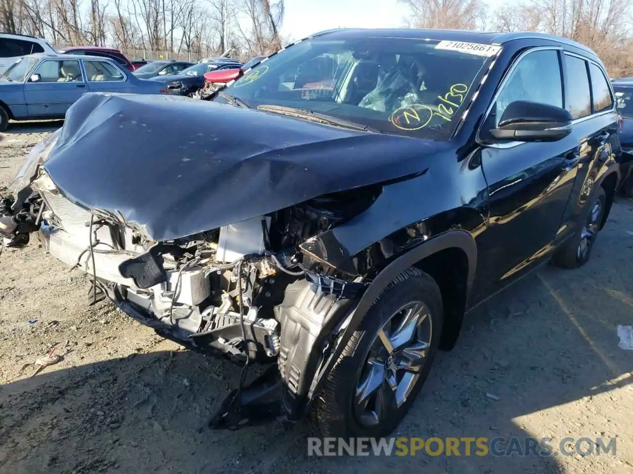 2 Photograph of a damaged car 5TDDZRFH7KS959274 TOYOTA HIGHLANDER 2019