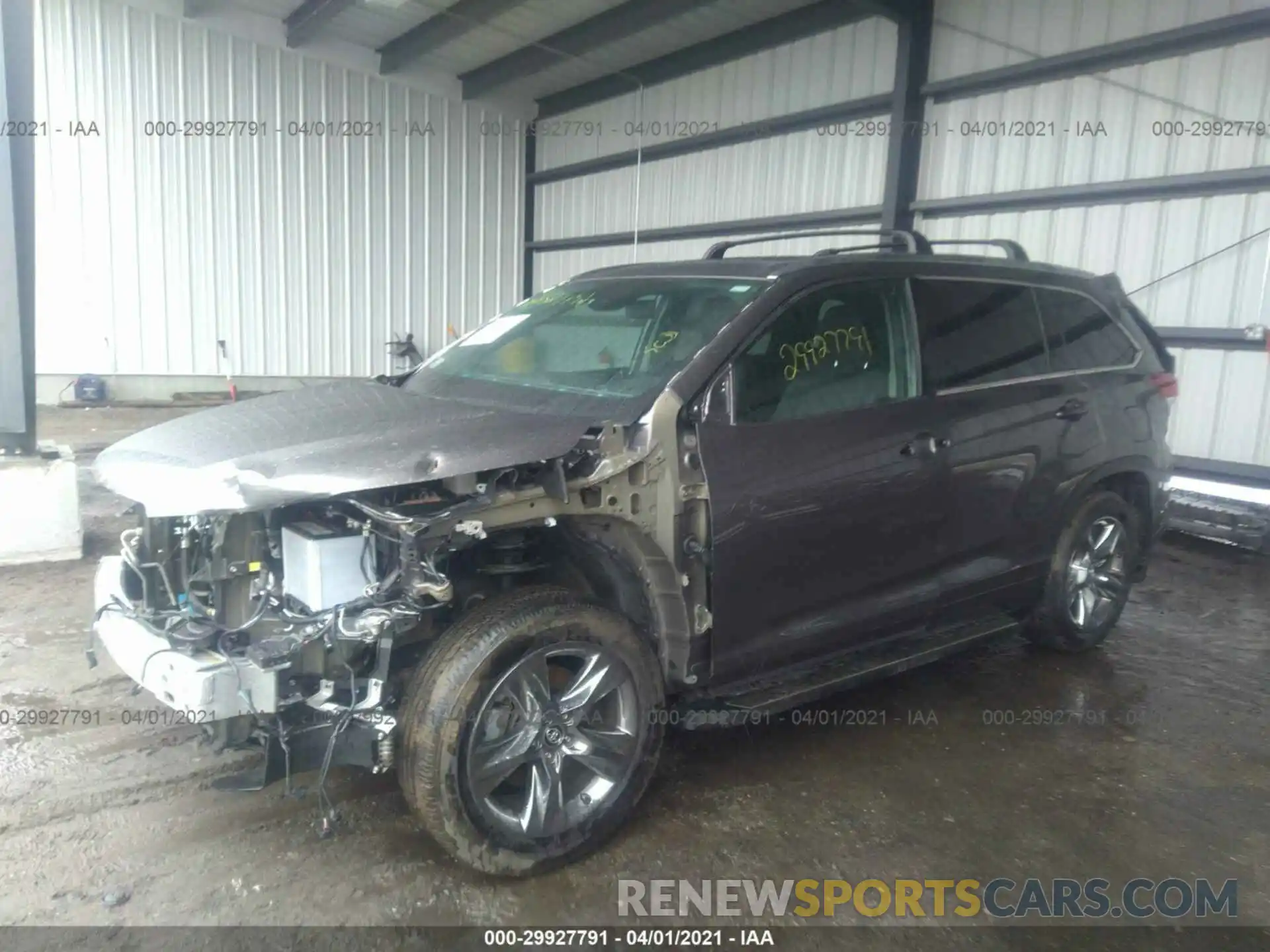 2 Photograph of a damaged car 5TDDZRFH7KS985809 TOYOTA HIGHLANDER 2019