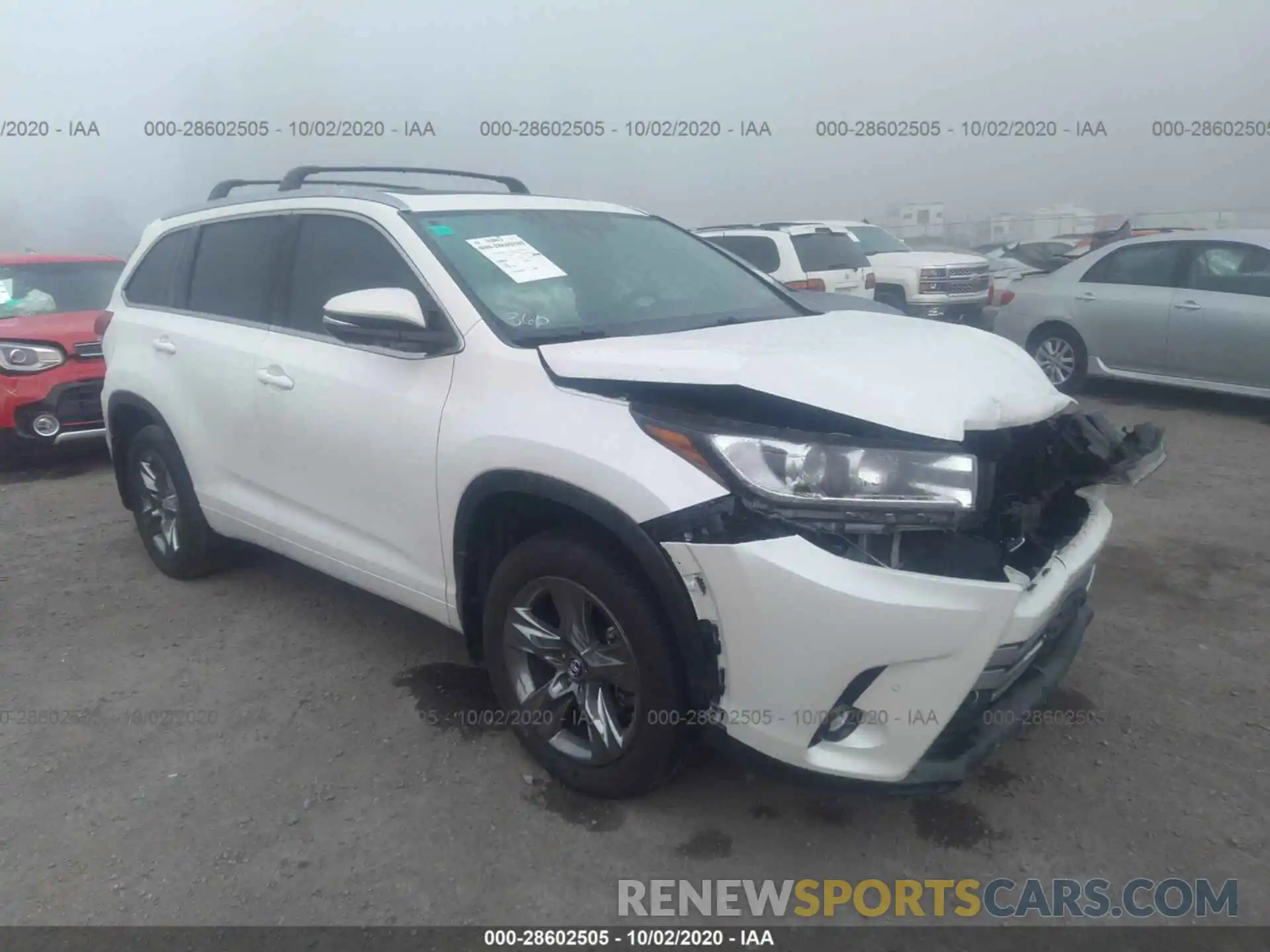 1 Photograph of a damaged car 5TDDZRFH8KS952589 TOYOTA HIGHLANDER 2019