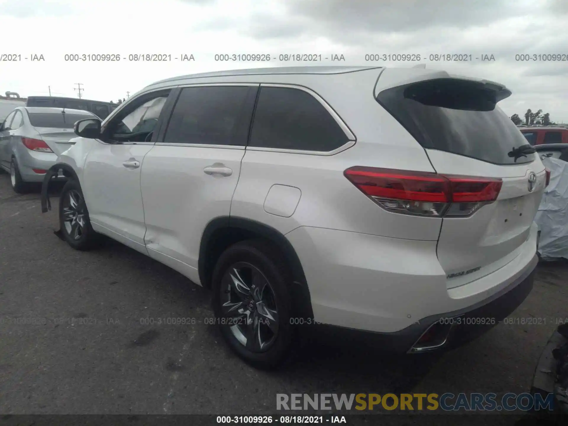 3 Photograph of a damaged car 5TDDZRFHXKS959351 TOYOTA HIGHLANDER 2019