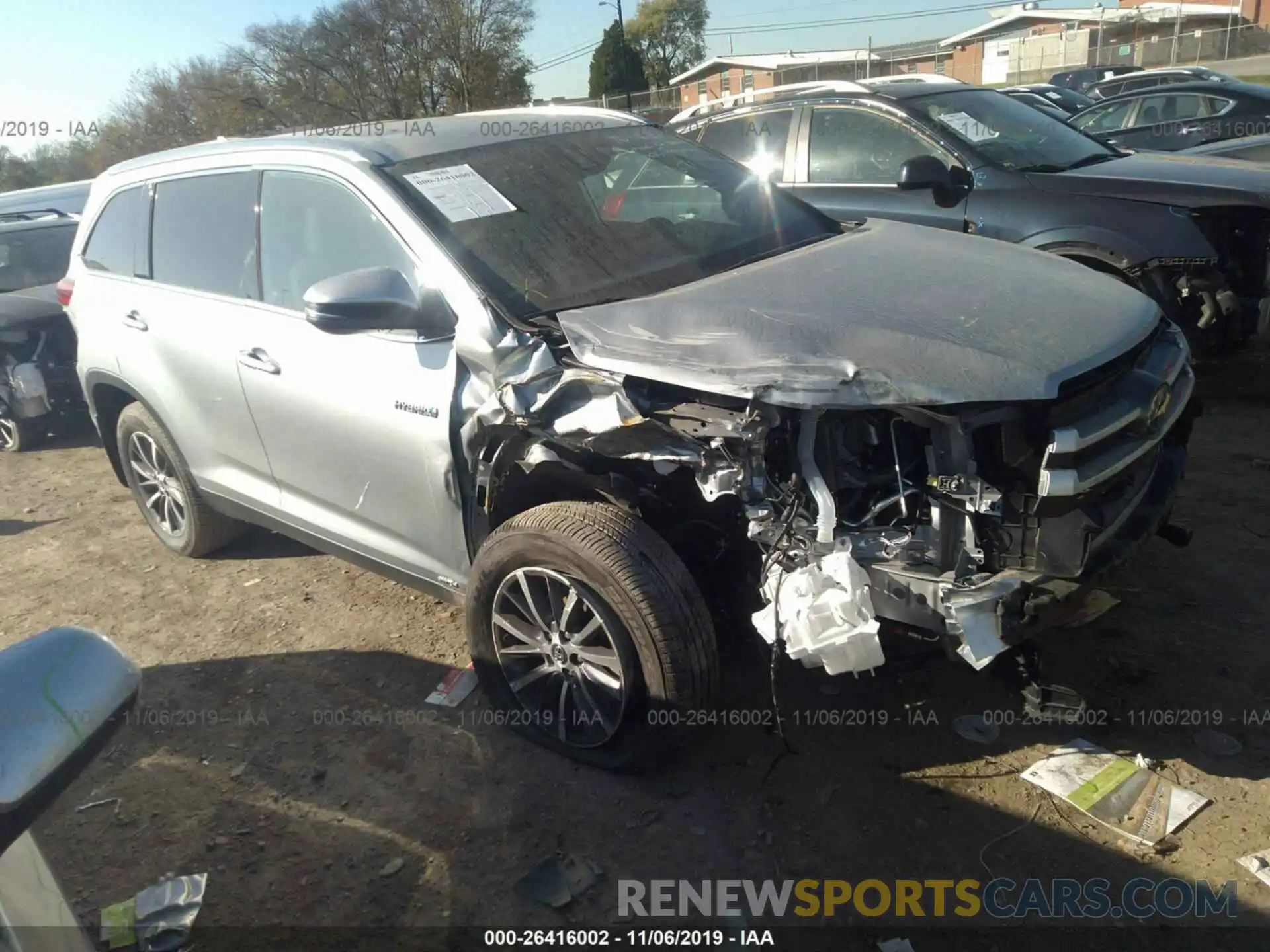 1 Photograph of a damaged car 5TDJGRFH2KS071671 TOYOTA HIGHLANDER 2019