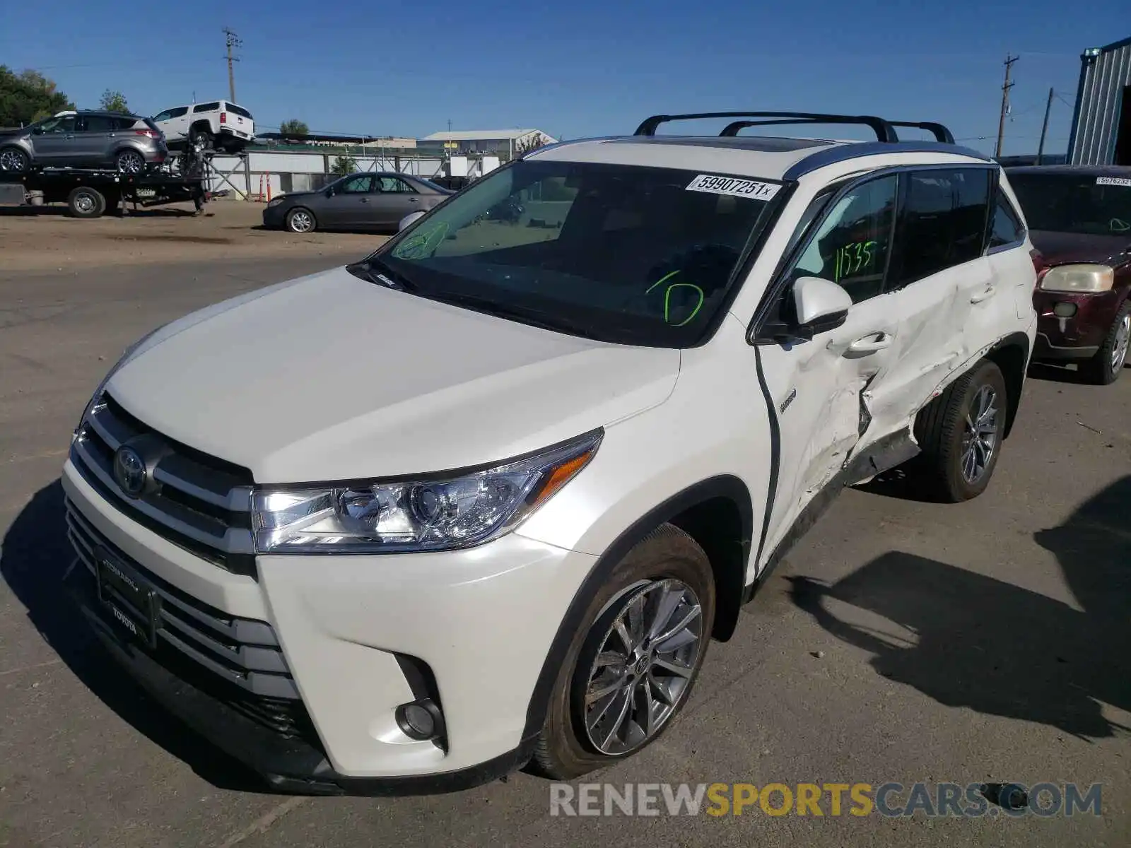 2 Фотография поврежденного автомобиля 5TDJGRFH2KS078474 TOYOTA HIGHLANDER 2019