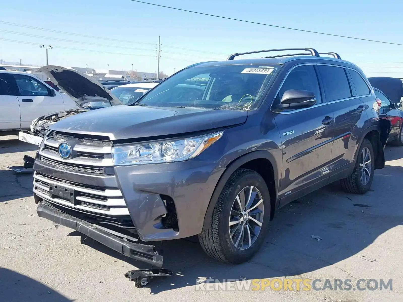 2 Photograph of a damaged car 5TDJGRFH3KS057536 TOYOTA HIGHLANDER 2019