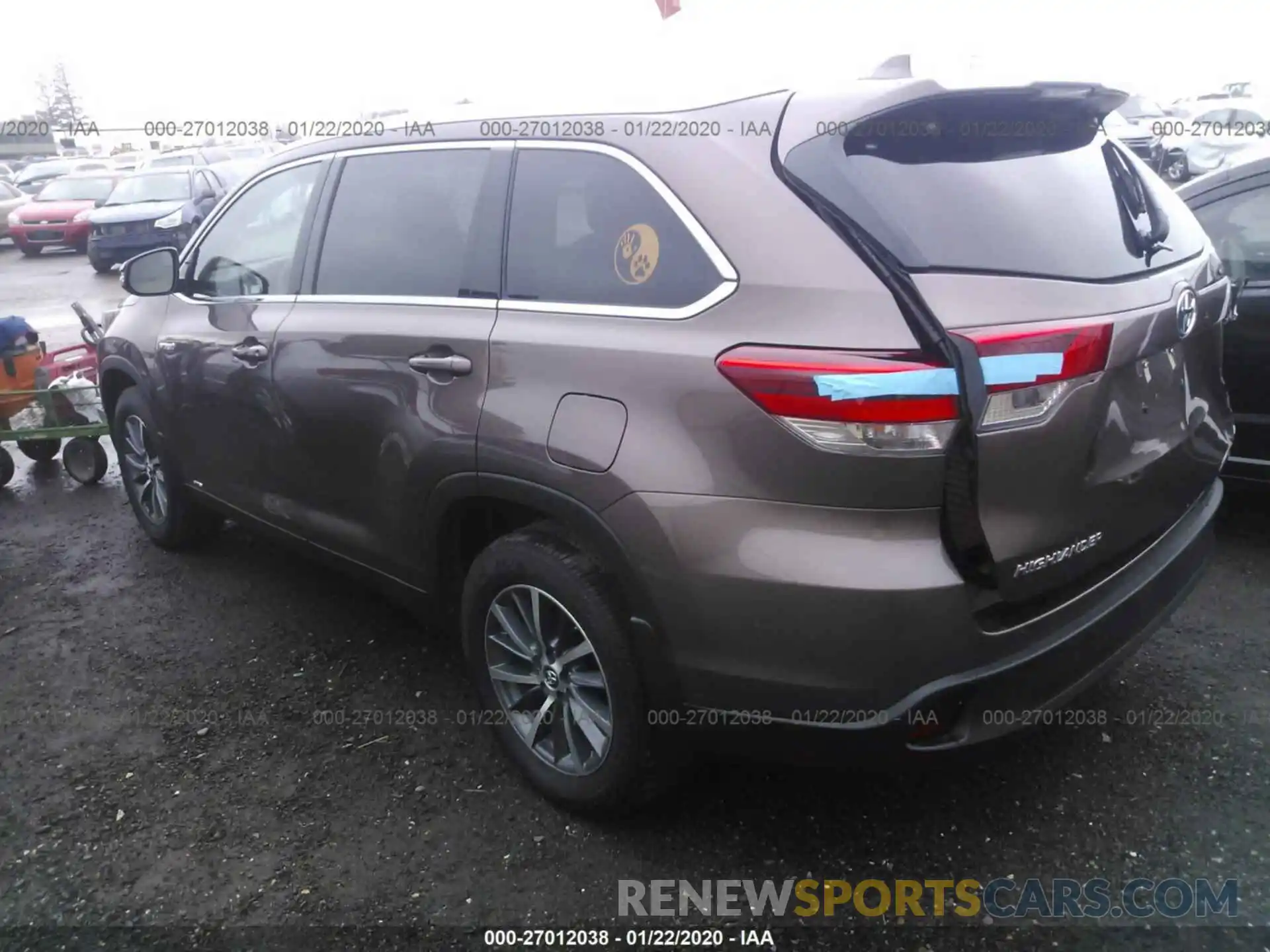 3 Фотография поврежденного автомобиля 5TDJGRFH5KS058803 TOYOTA HIGHLANDER 2019