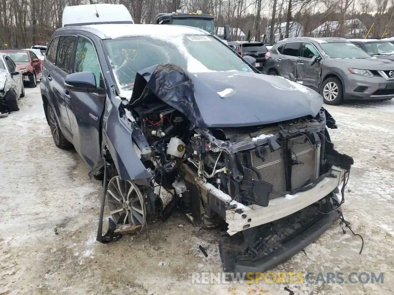 1 Photograph of a damaged car 5TDJGRFH5KS072460 TOYOTA HIGHLANDER 2019