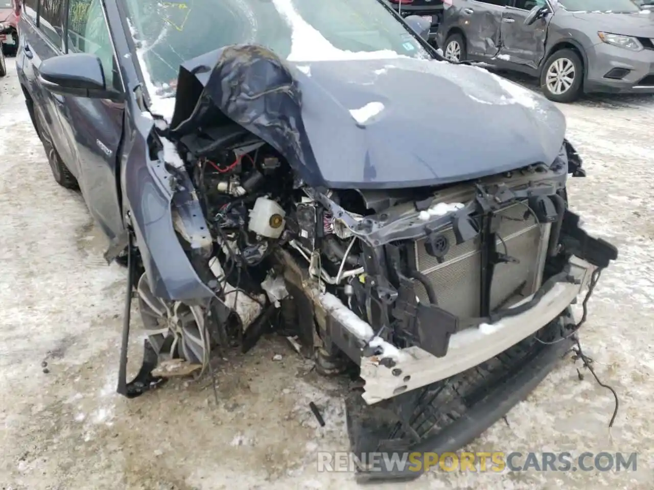 9 Photograph of a damaged car 5TDJGRFH5KS072460 TOYOTA HIGHLANDER 2019