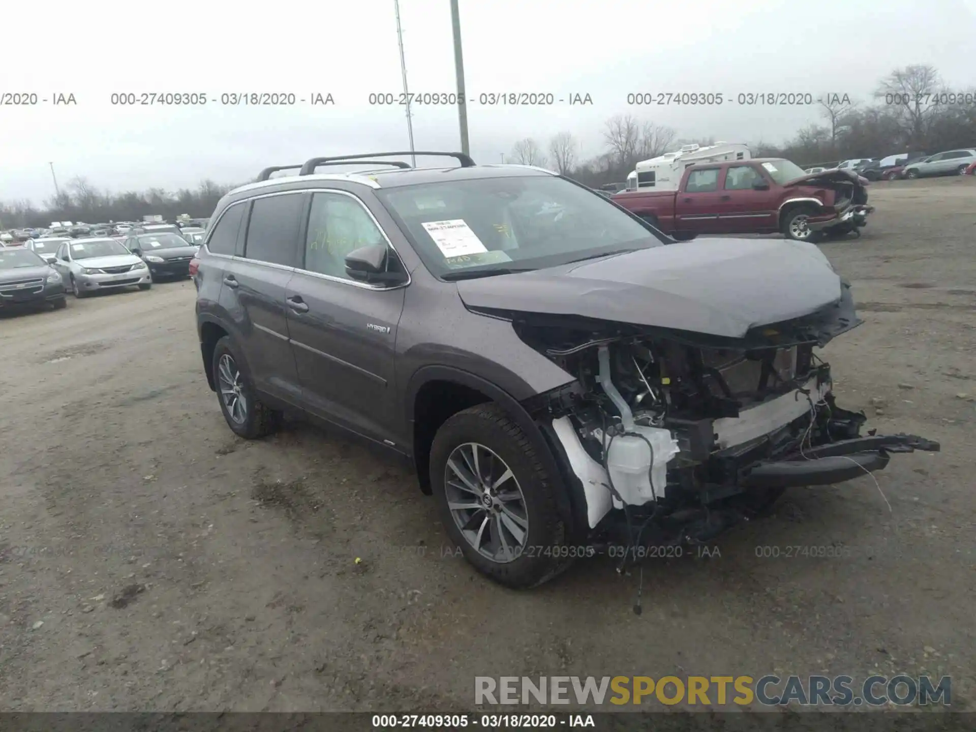 1 Photograph of a damaged car 5TDJGRFH6KS067719 TOYOTA HIGHLANDER 2019