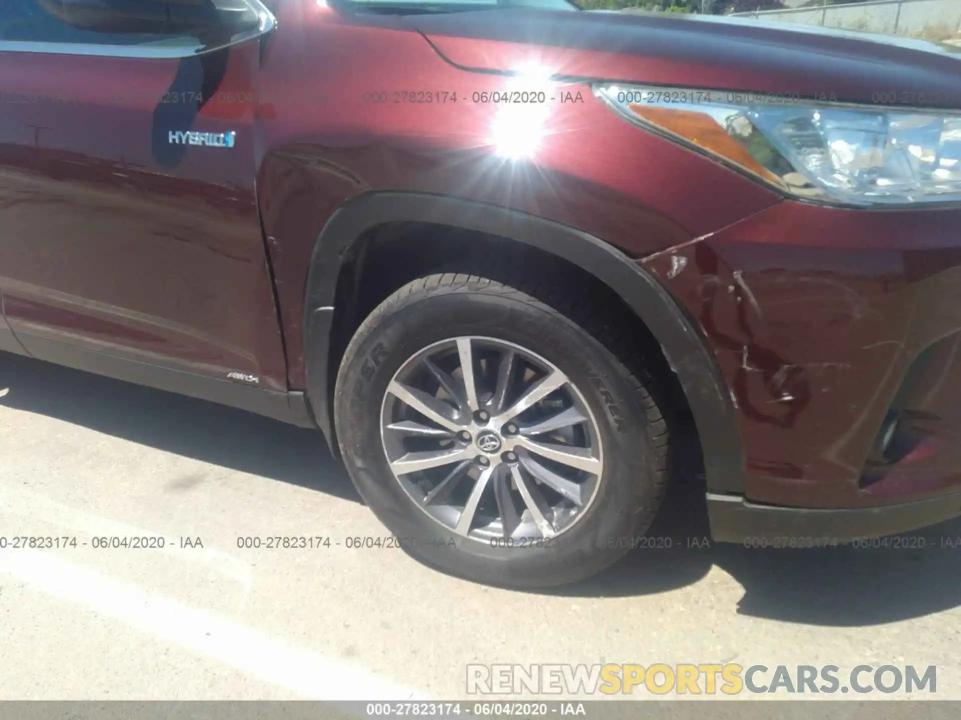 6 Photograph of a damaged car 5TDJGRFH9KS062630 TOYOTA HIGHLANDER 2019