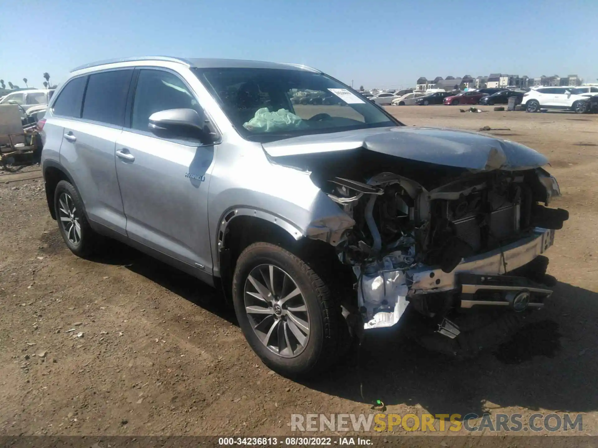 1 Photograph of a damaged car 5TDJGRFHXKS064550 TOYOTA HIGHLANDER 2019