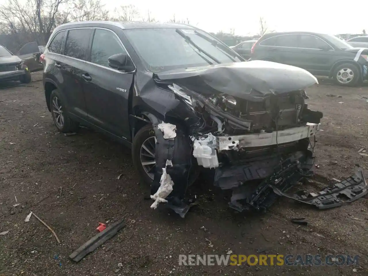 1 Photograph of a damaged car 5TDJGRFHXKS067500 TOYOTA HIGHLANDER 2019